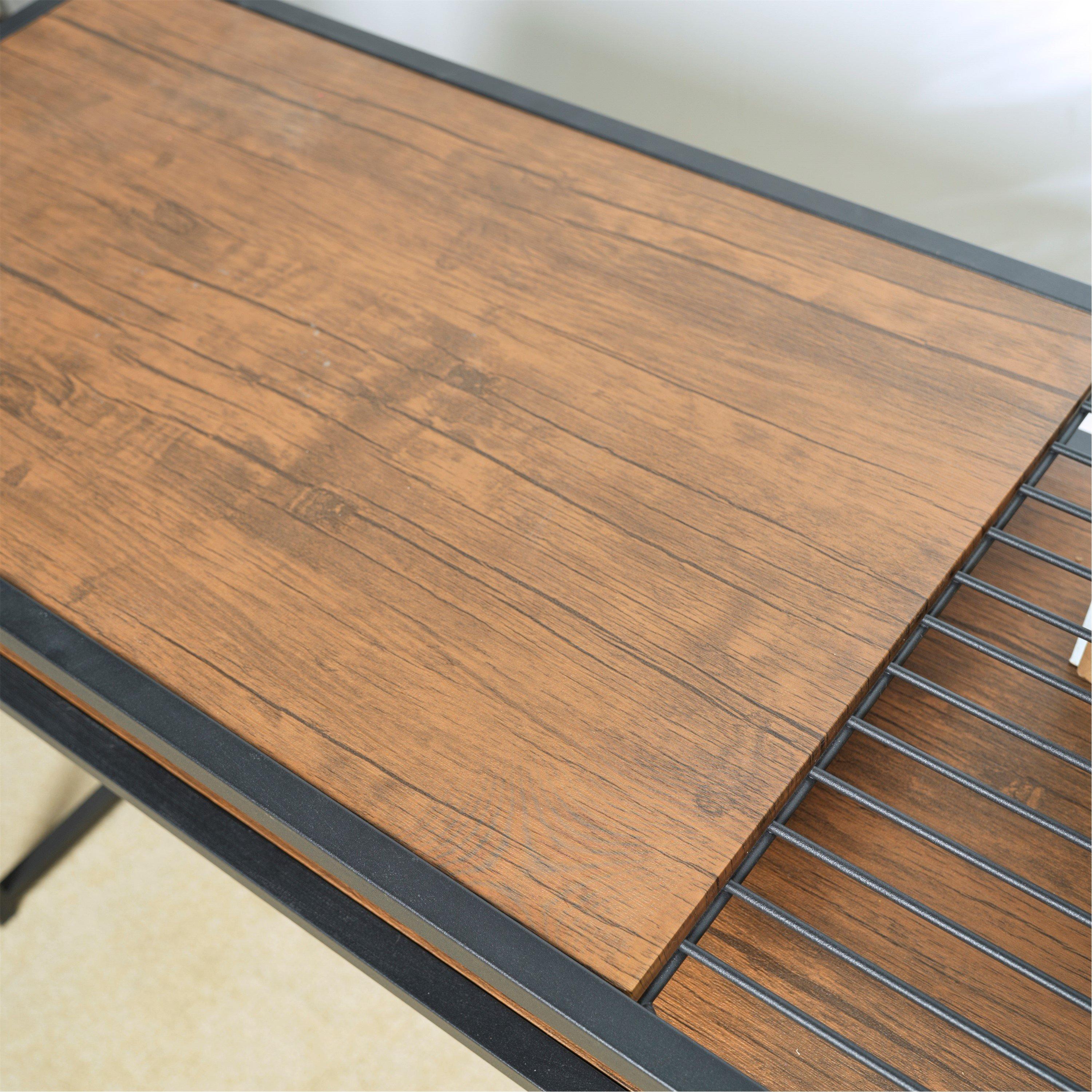 Brown - FurnitureR - Alfi 110cm Desk with One Shelf - 6