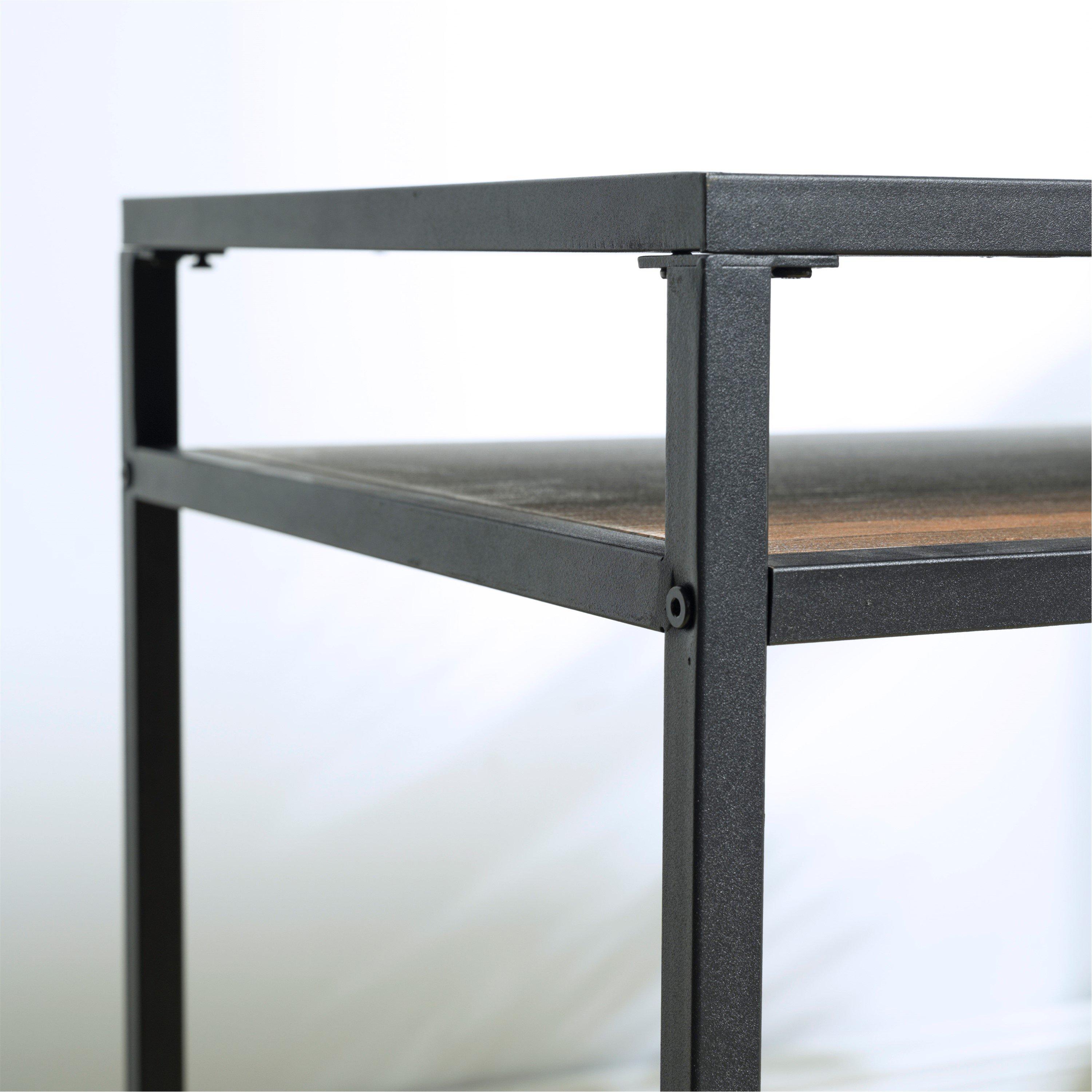 Brown - FurnitureR - Alfi 110cm Desk with One Shelf - 7