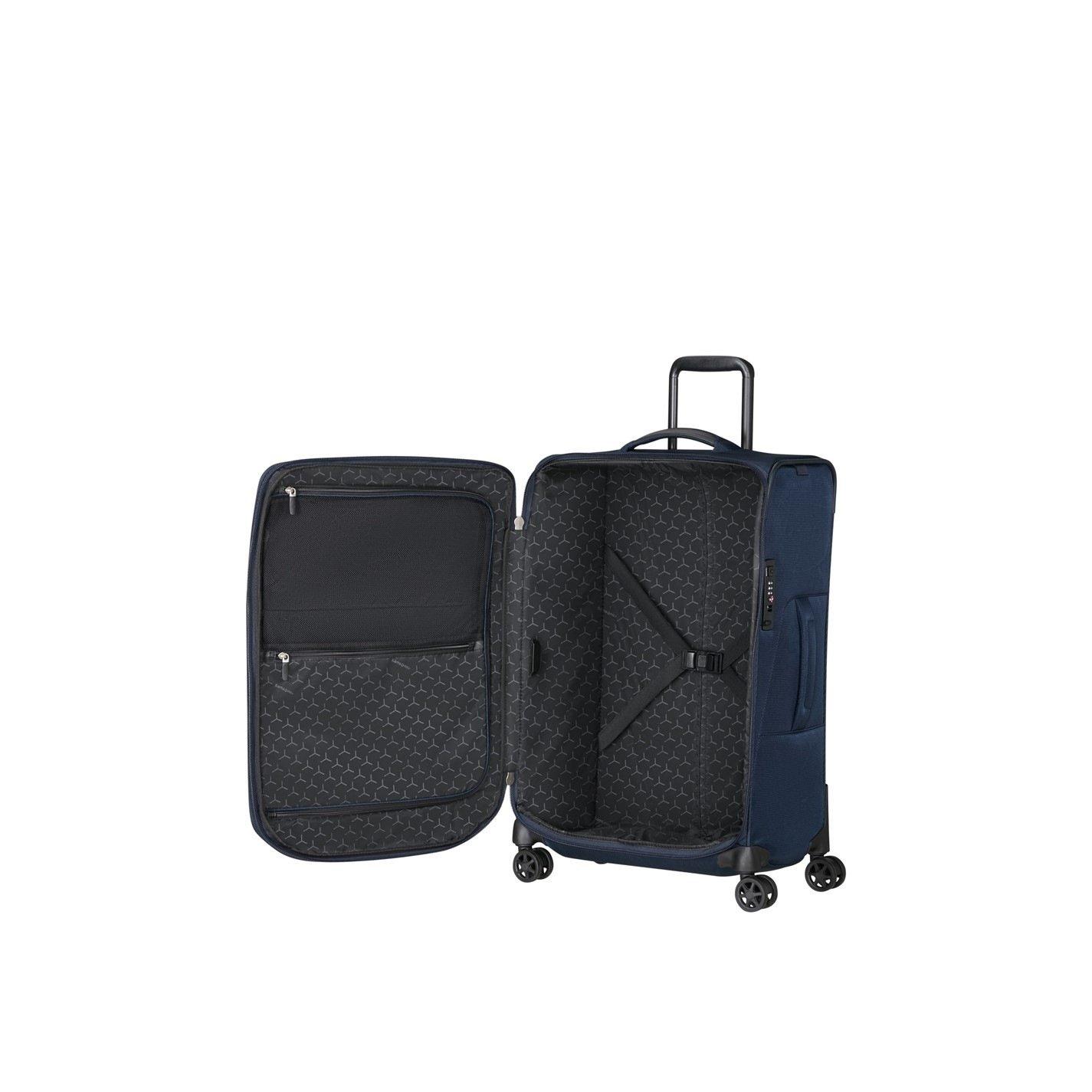 Midnight Blue - Samsonite - Spark SNG Eco Spinner 67x44x27/31cm EXP FL Medium Soft Suitcase - 3