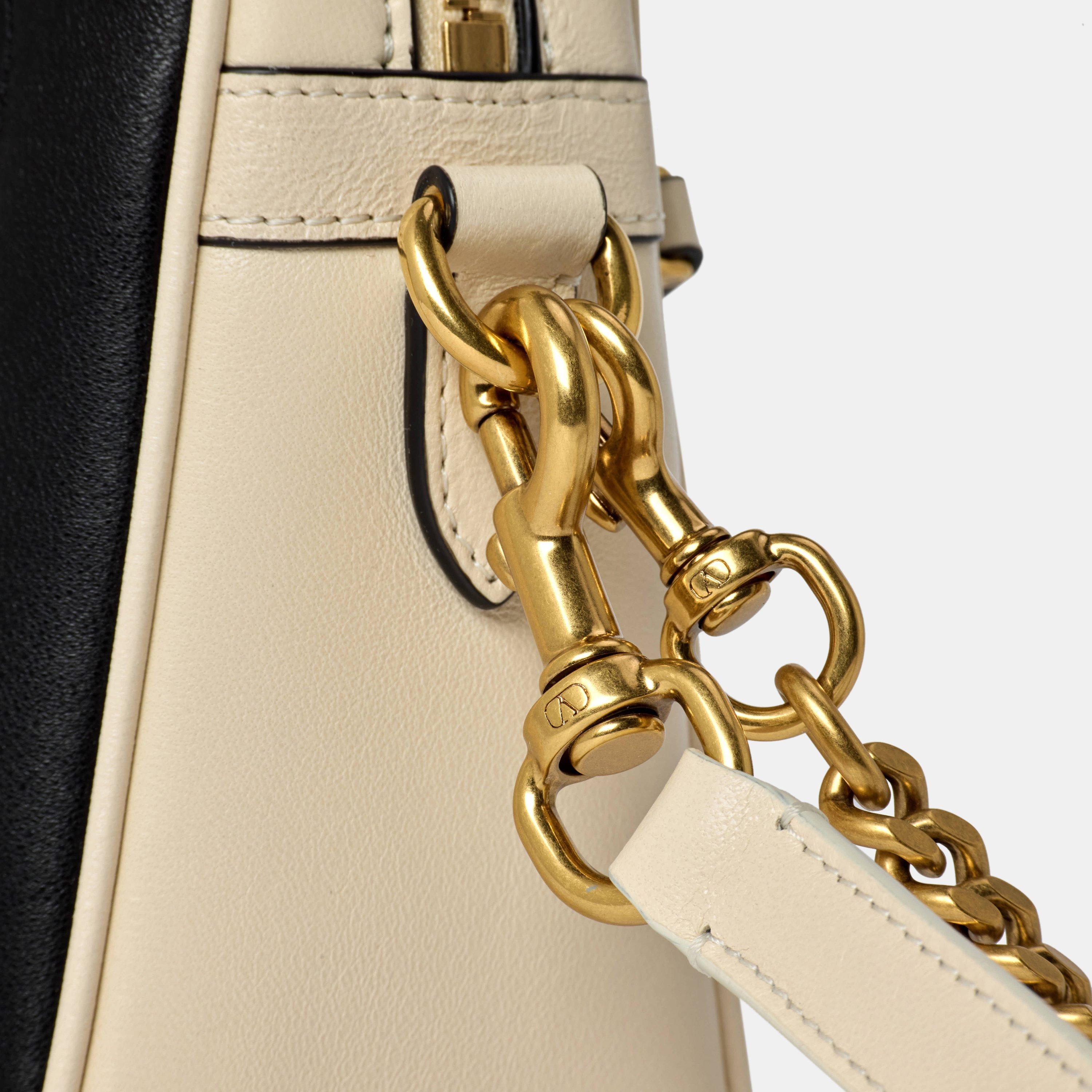 Butter/Nero - Valentino Garavani - Women's VG Superstar Top Handle Bag - 4