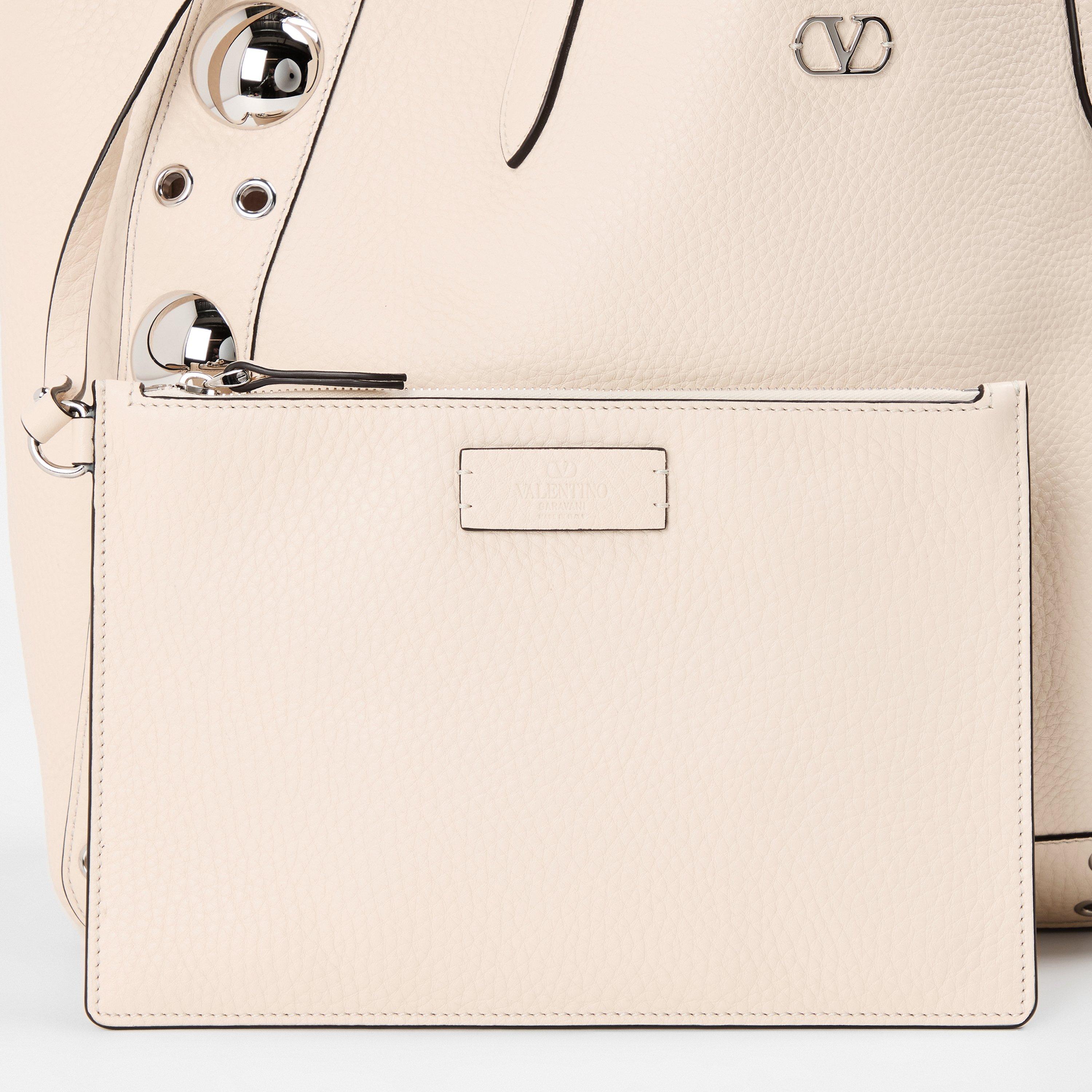 Light Ivory - Valentino Garavani - Women's Nellcote Leather Tote Bag - 4