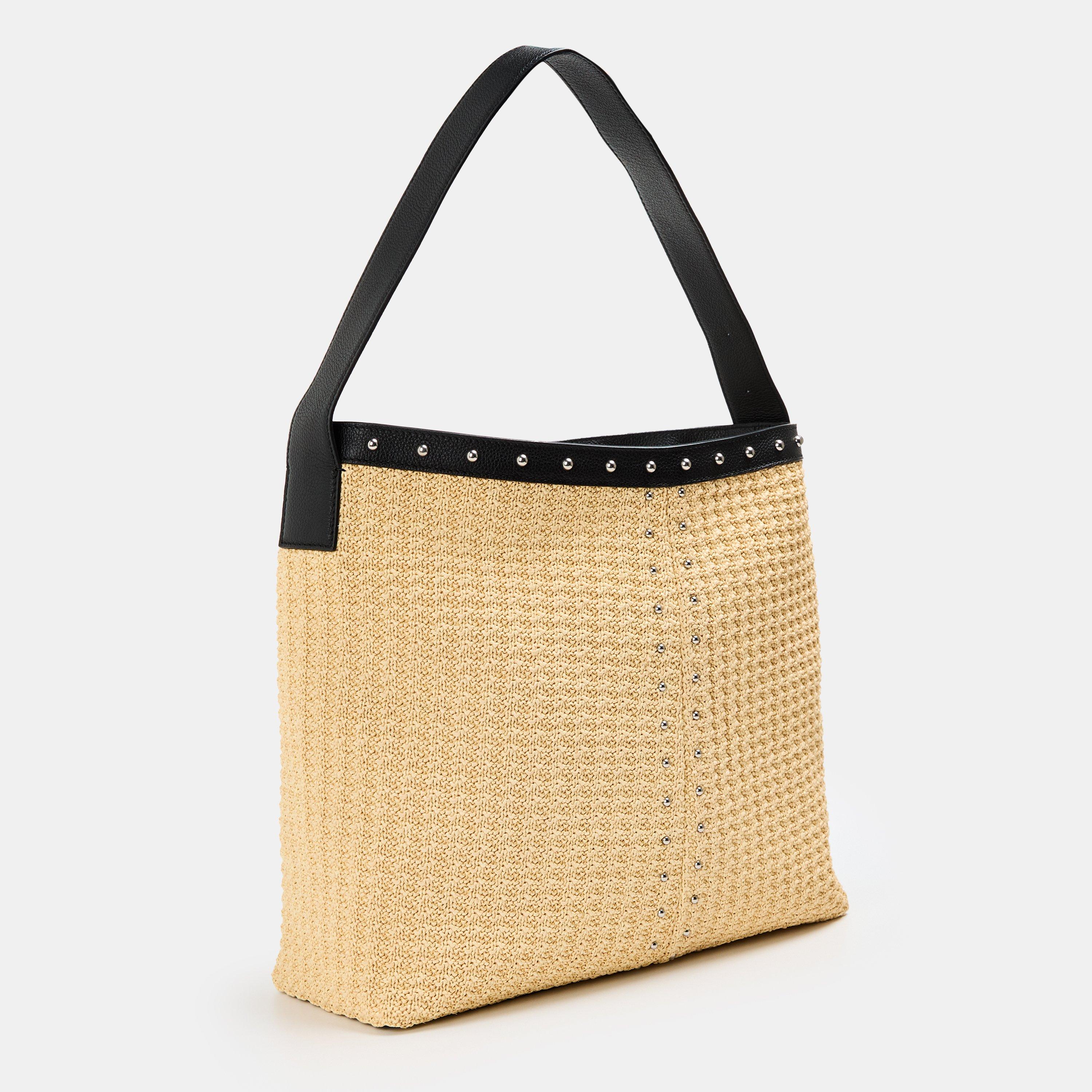 Natural/Black - Alexander McQueen - Women's Alex Sling Shoulder Hobo Bag - 2