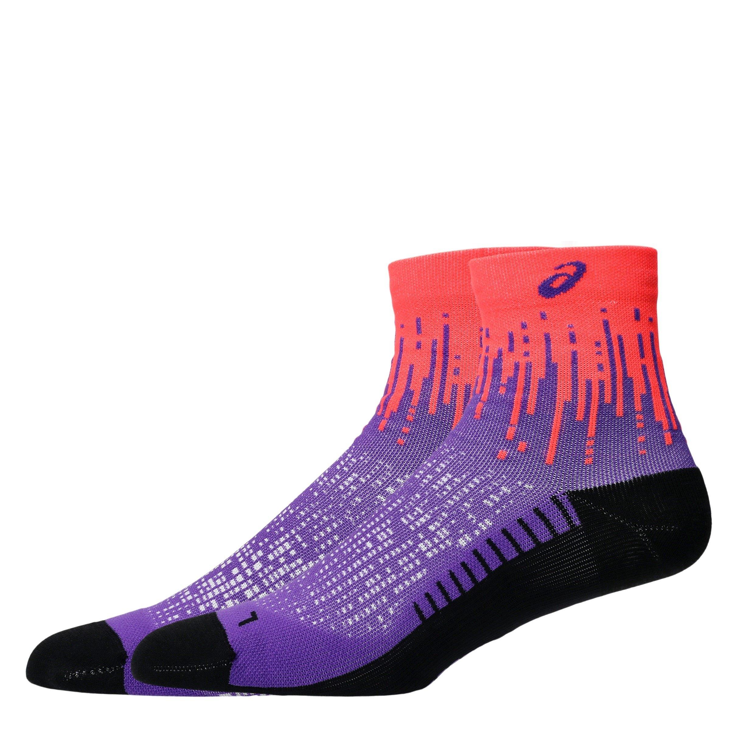 Flsh Red/Edo Pr - Asics - Running Quarter Socks - 2