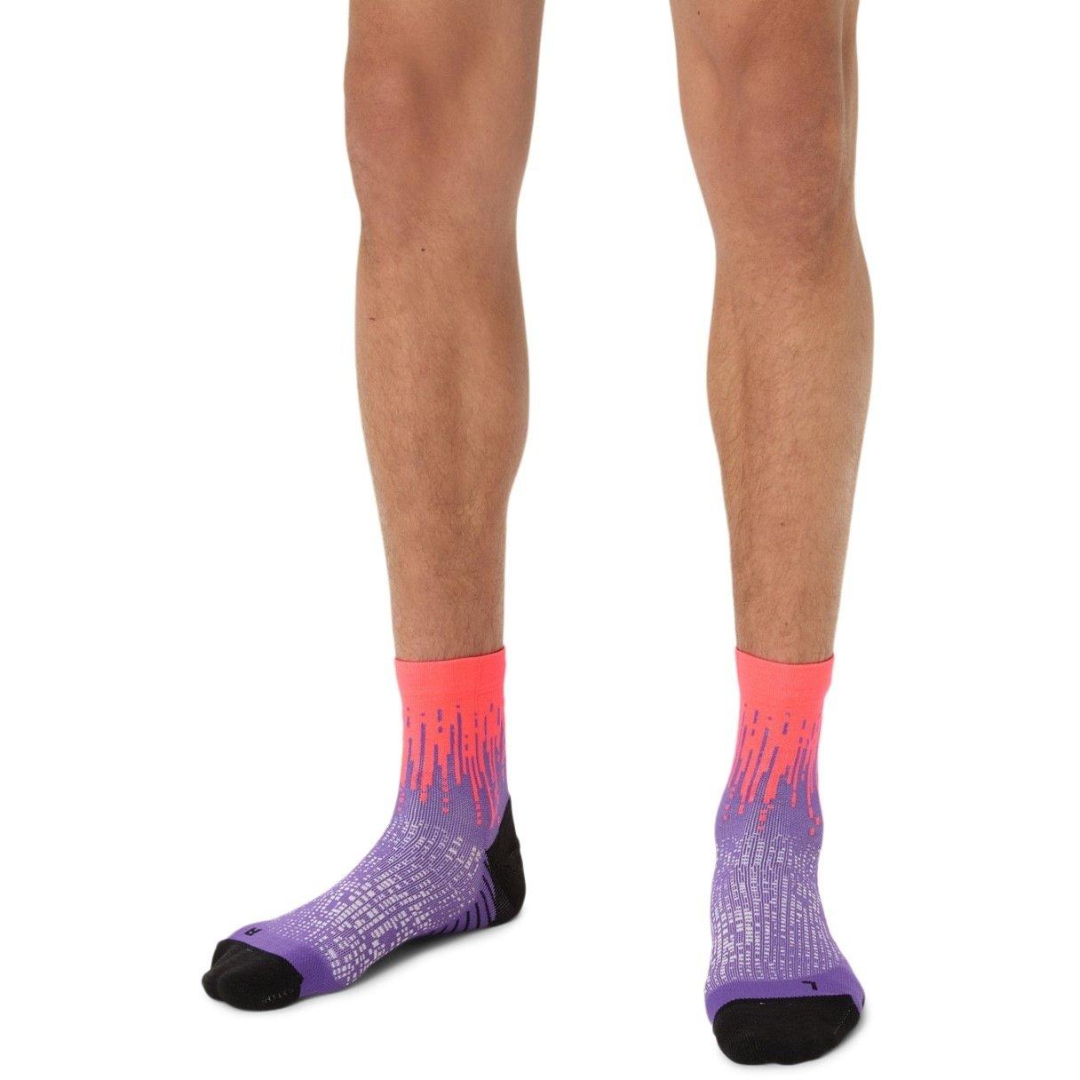 Flsh Red/Edo Pr - Asics - Running Quarter Socks - 3