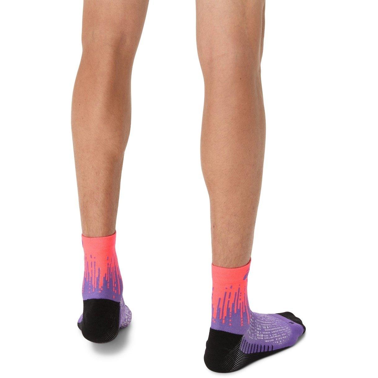 Flsh Red/Edo Pr - Asics - Running Quarter Socks - 4