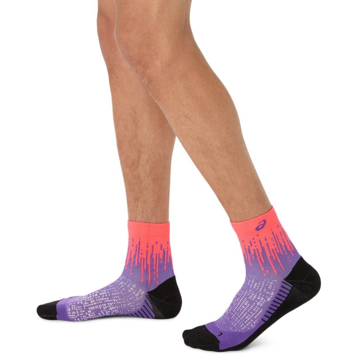 Flsh Red/Edo Pr - Asics - Running Quarter Socks - 5