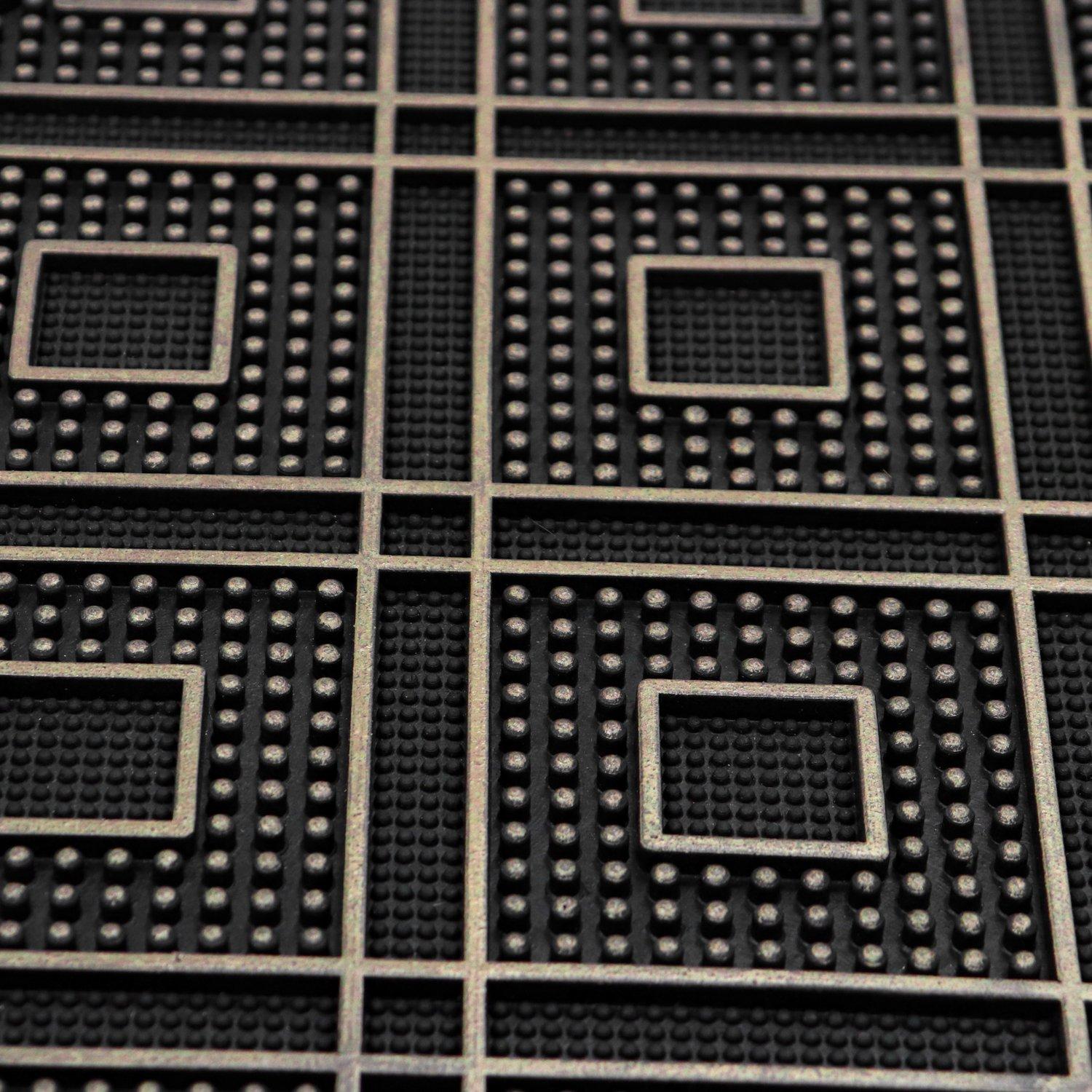 Gold - JVL - Havana Diamond Rubber Pin Doormat - 3