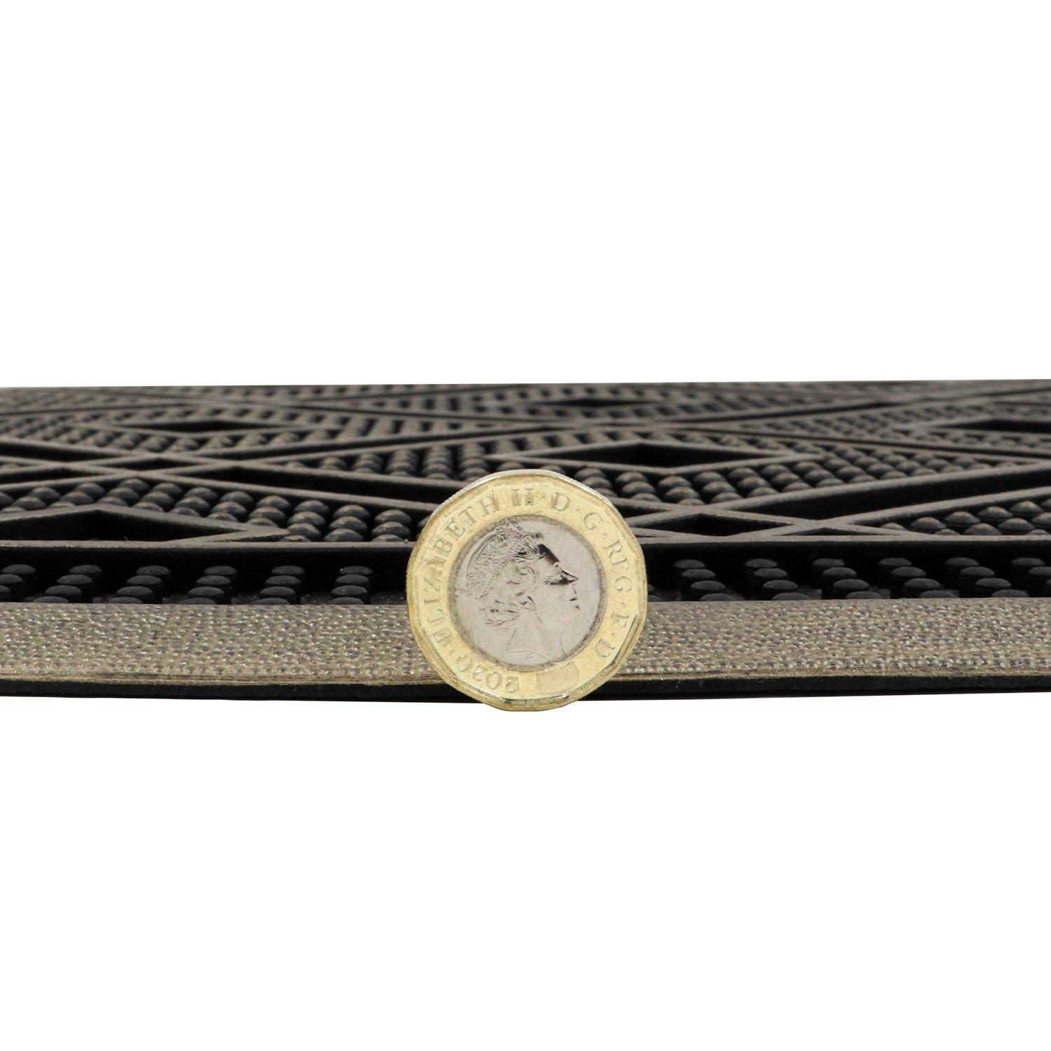 Gold - JVL - Havana Diamond Rubber Pin Doormat - 5