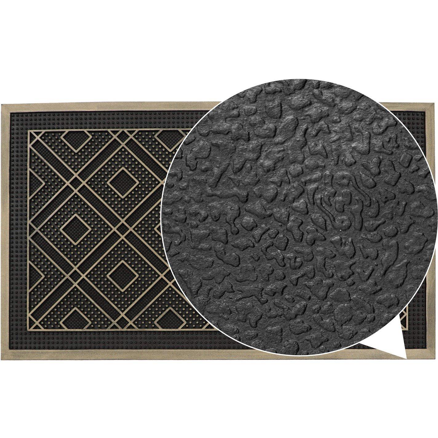 Gold - JVL - Havana Diamond Rubber Pin Doormat - 6