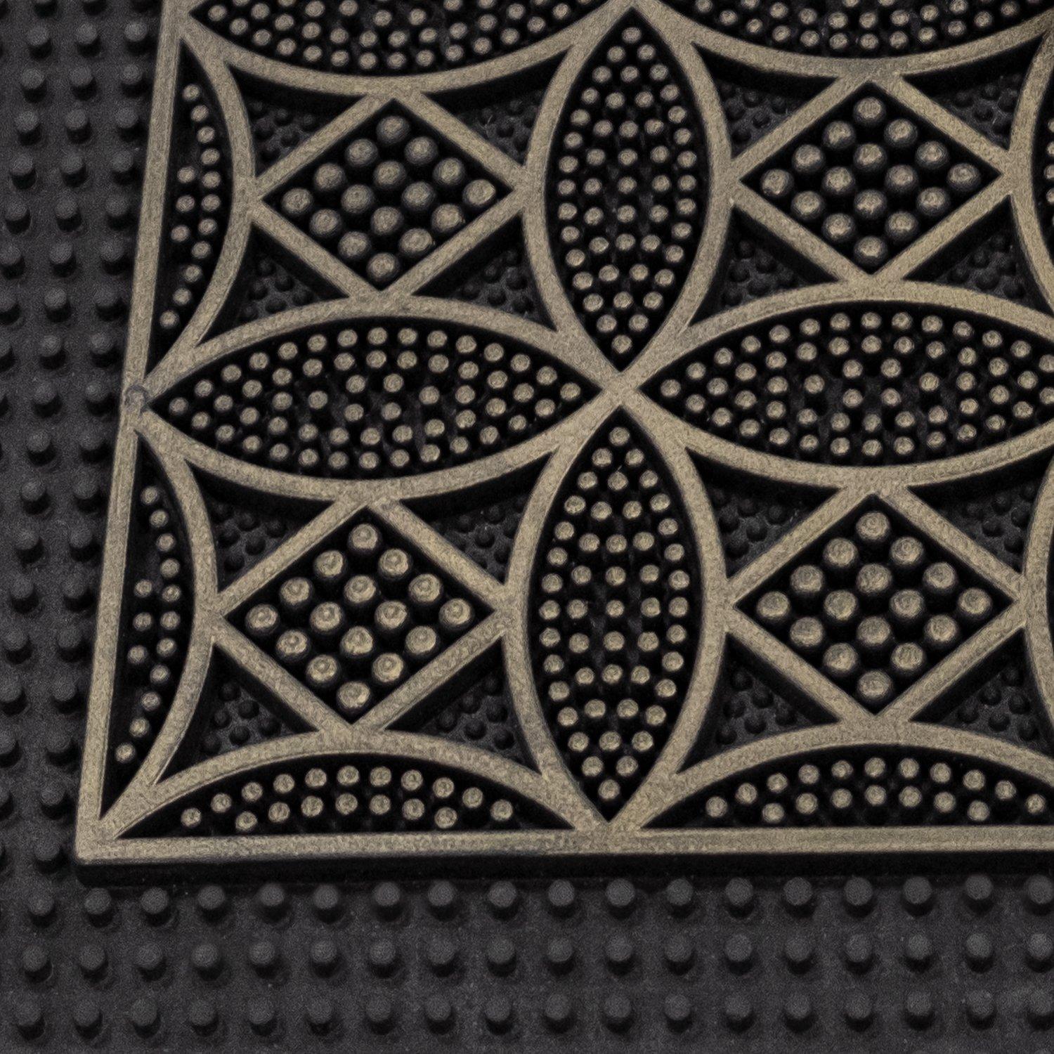 Gold - JVL - Havana Circles Rubber Pin Doormat - 4