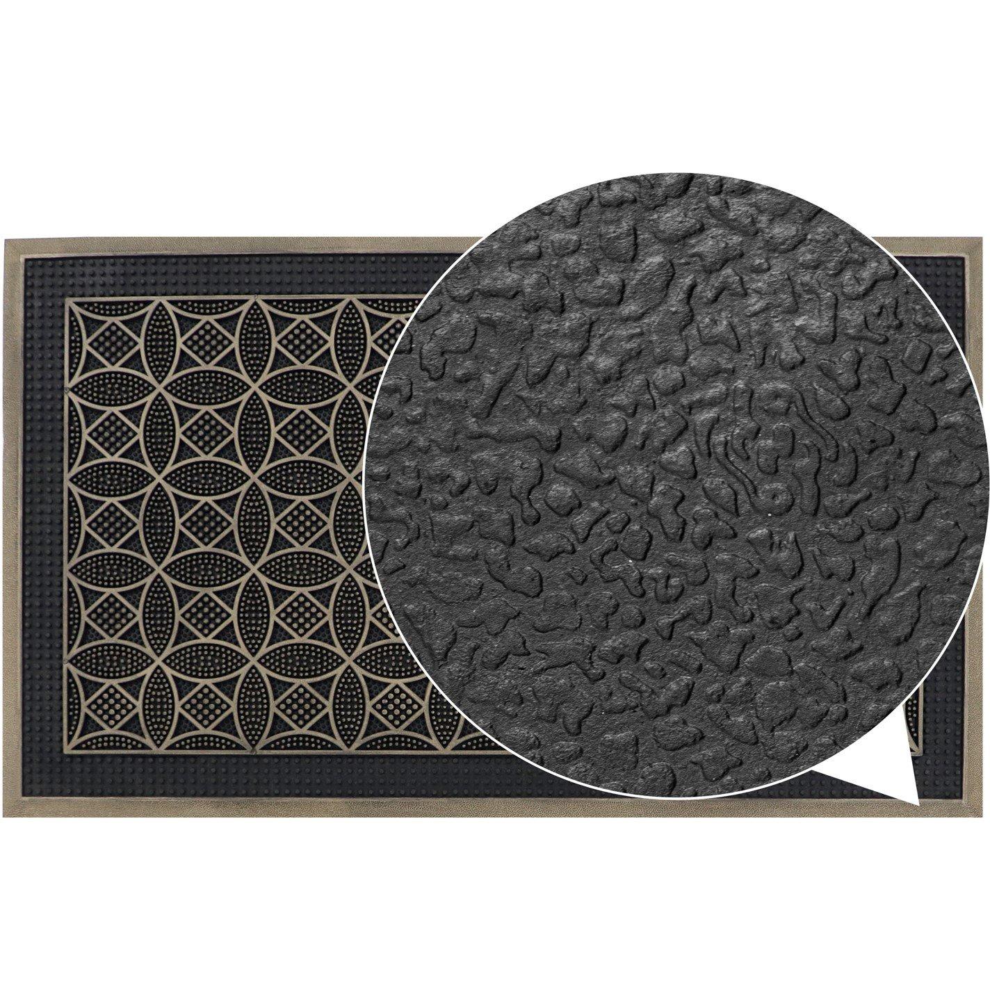 Gold - JVL - Havana Circles Rubber Pin Doormat - 6