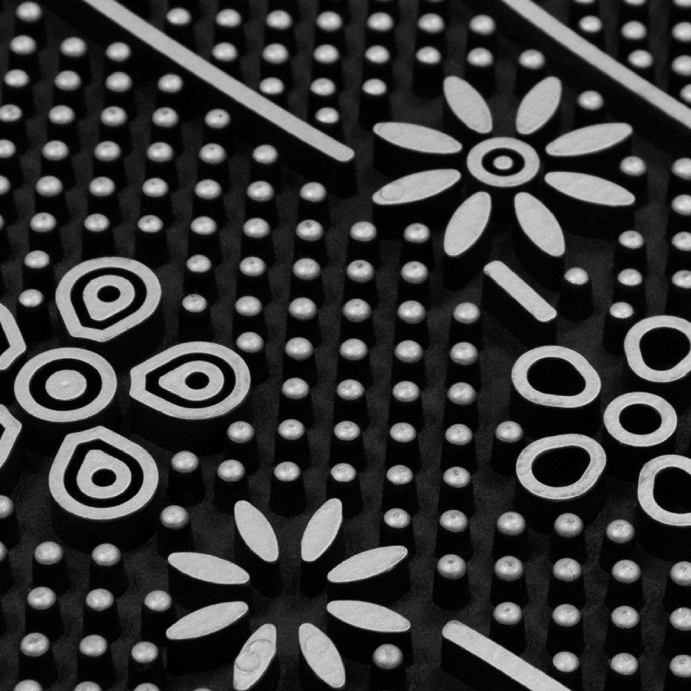 Silver - JVL - Daisy Metallic Silver PVC Pin Doormat - 3