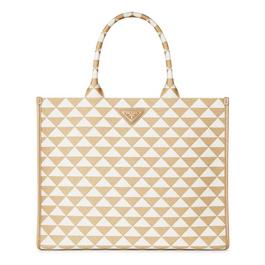 Prada Triangle Jacquard Tote Bag