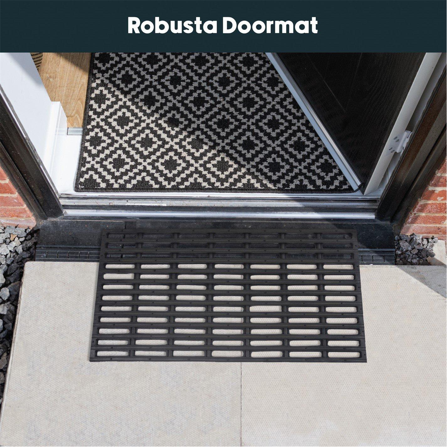 Black - JVL - Robusta Rubber Doormat - 1