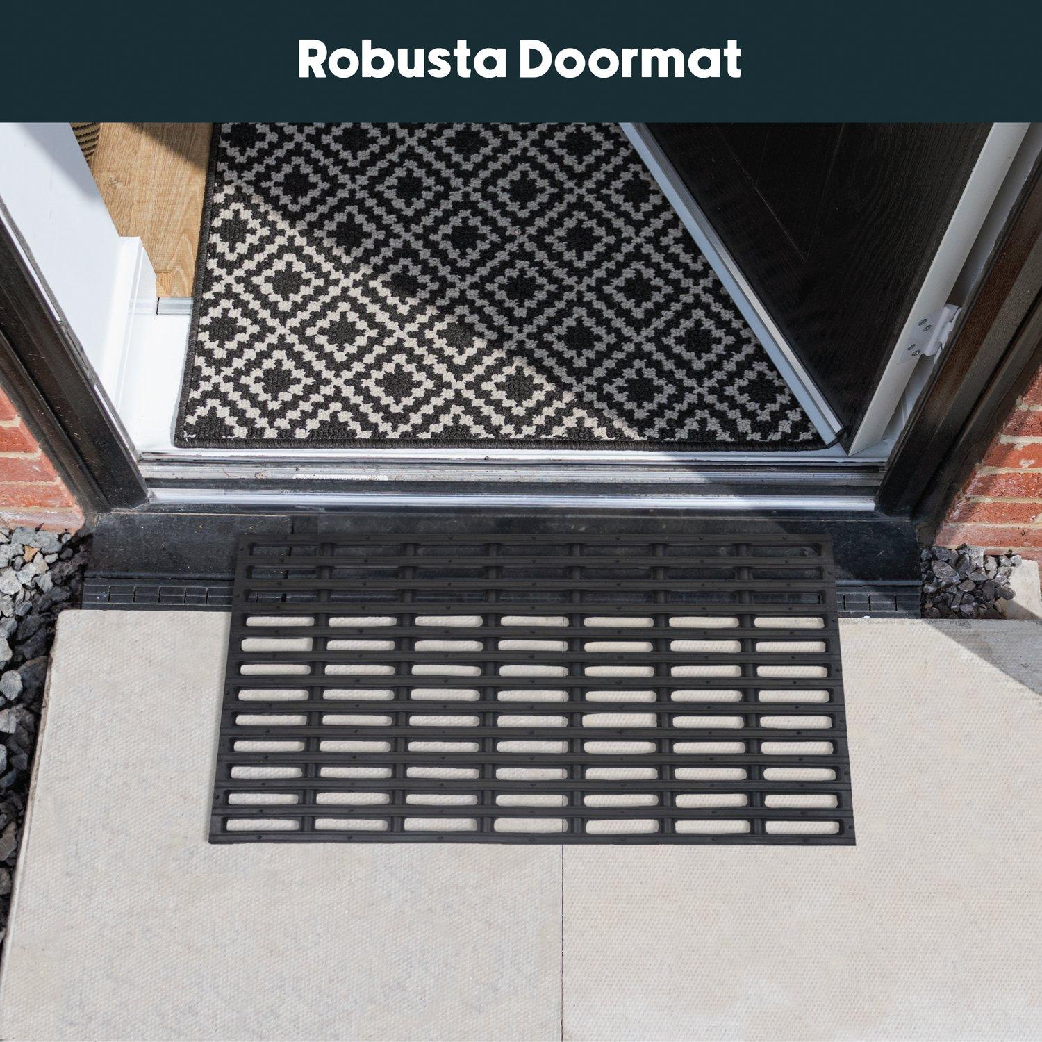 Black - JVL - Robusta Rubber Doormat - 6