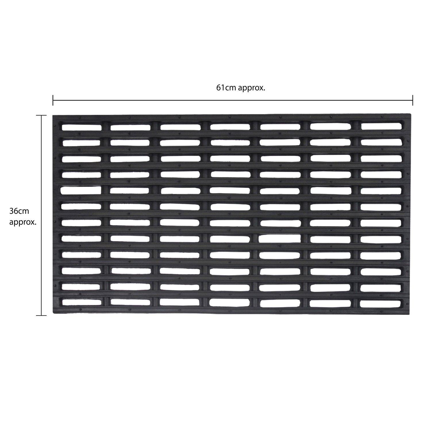 Black - JVL - Robusta Rubber Doormat - 7