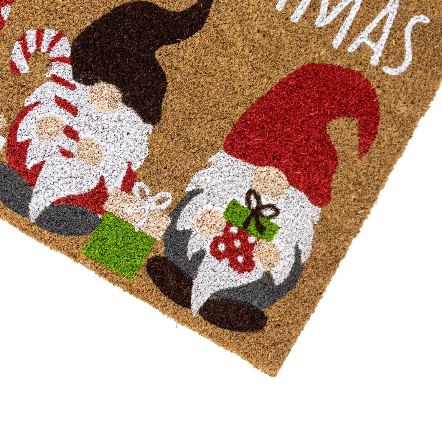 Multi - JVL - Gonks Latex Backed Christmas Coir Doormat - 2