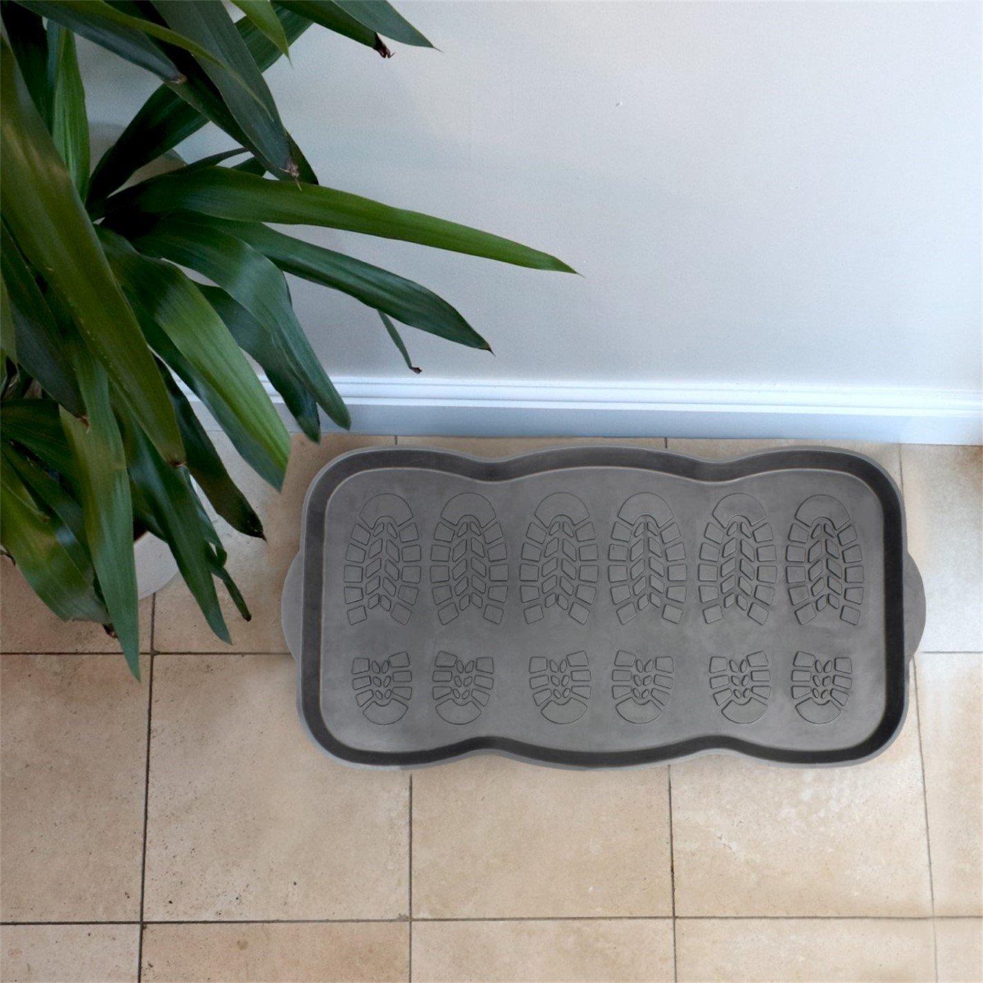 Jvl  Ox Rubber Boot Tray Mat - Black - 41 x 81 cm