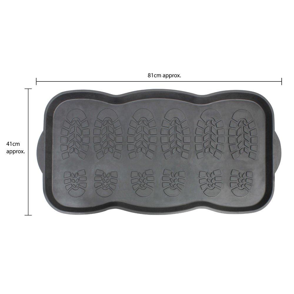 Black - JVL - Ox Rubber Boot Tray Mat - 5