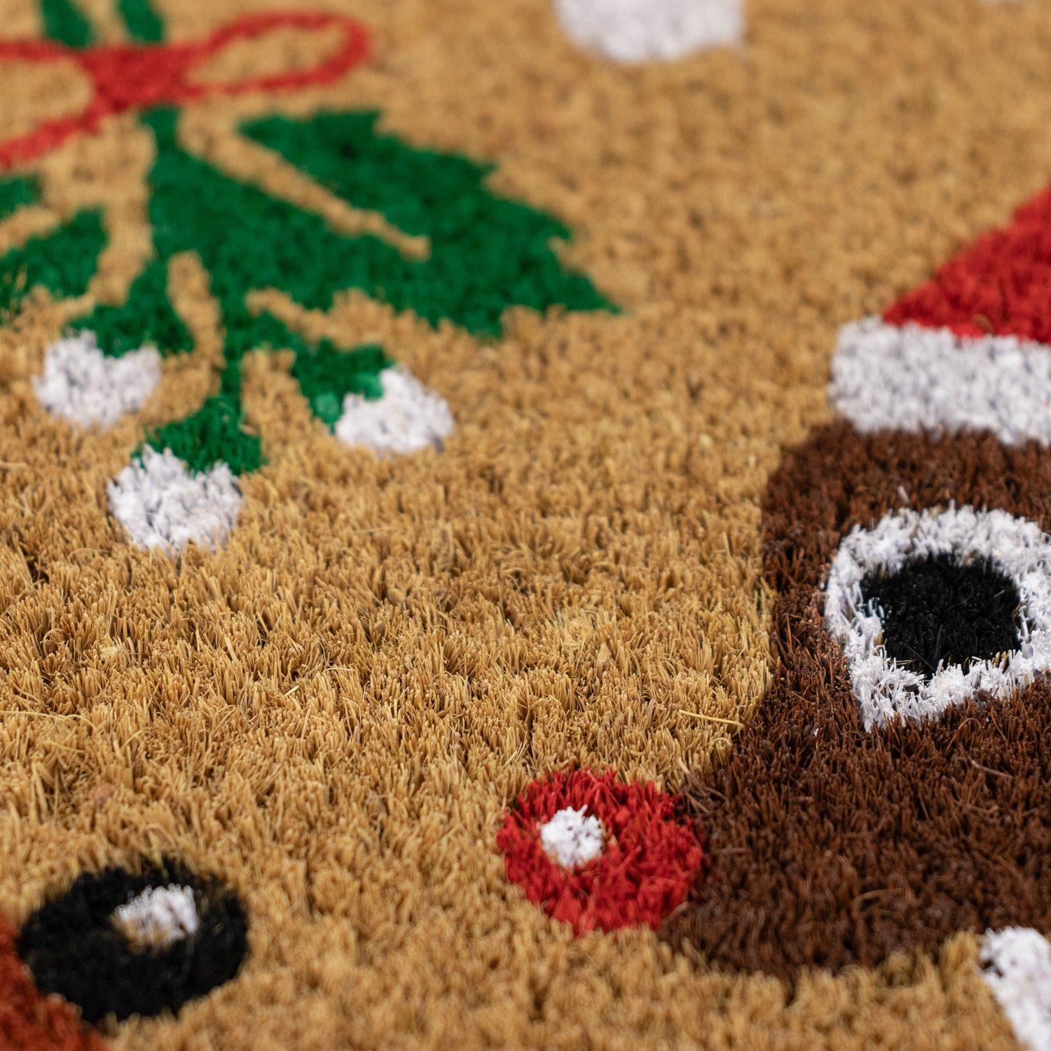 Multi - JVL - Reindeers Latex Backed Christmas Coir Doormat - 3