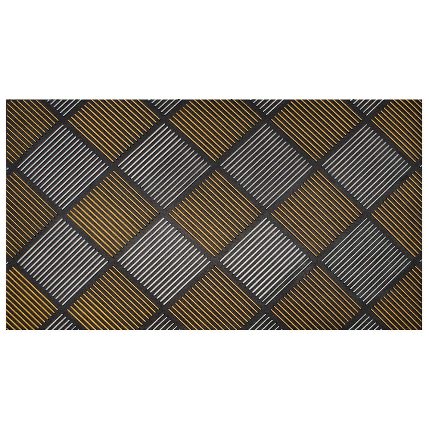Gold - JVL - Platina Silver/Gold Rubber Reversible Doormat - 1