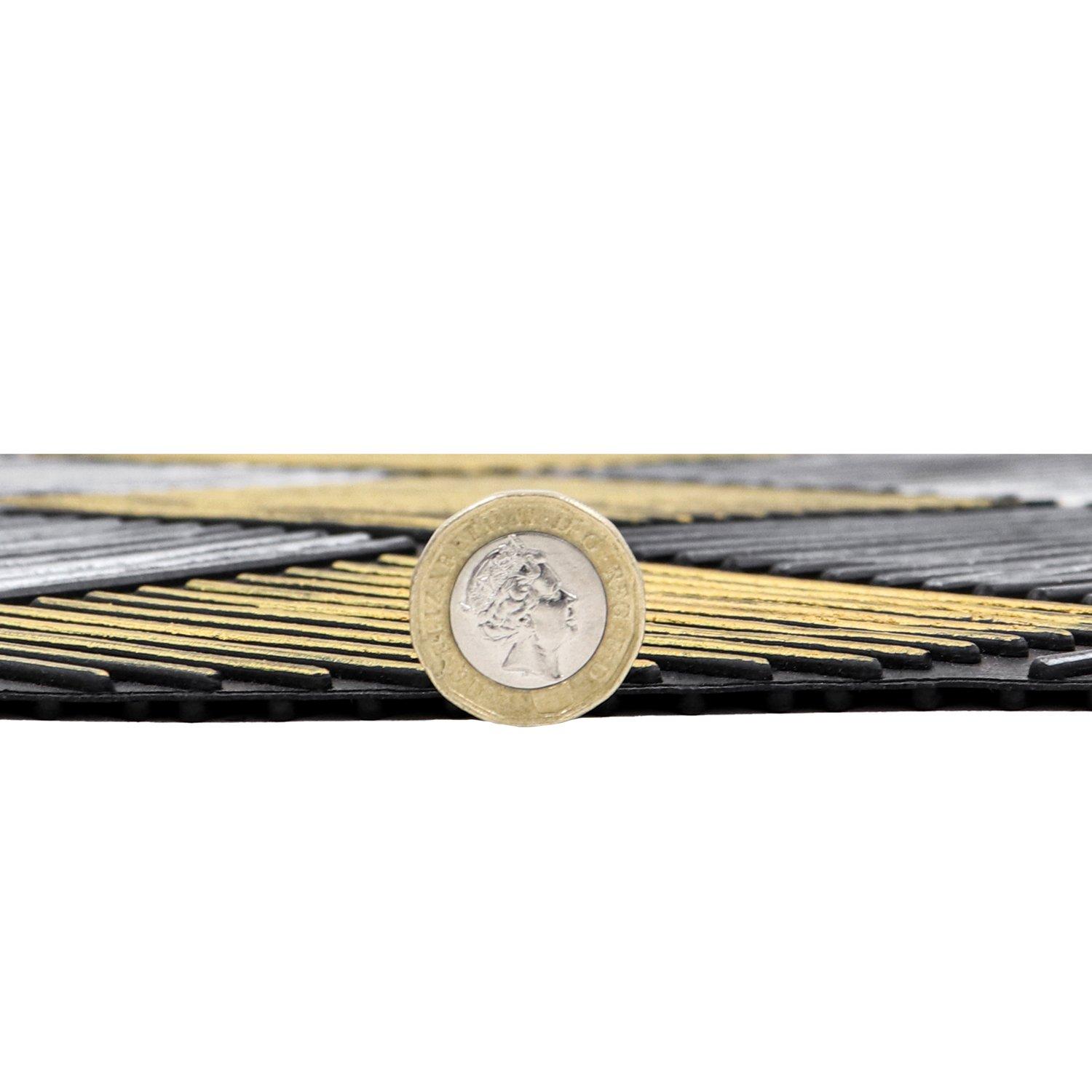 Gold - JVL - Platina Silver/Gold Rubber Reversible Doormat - 5