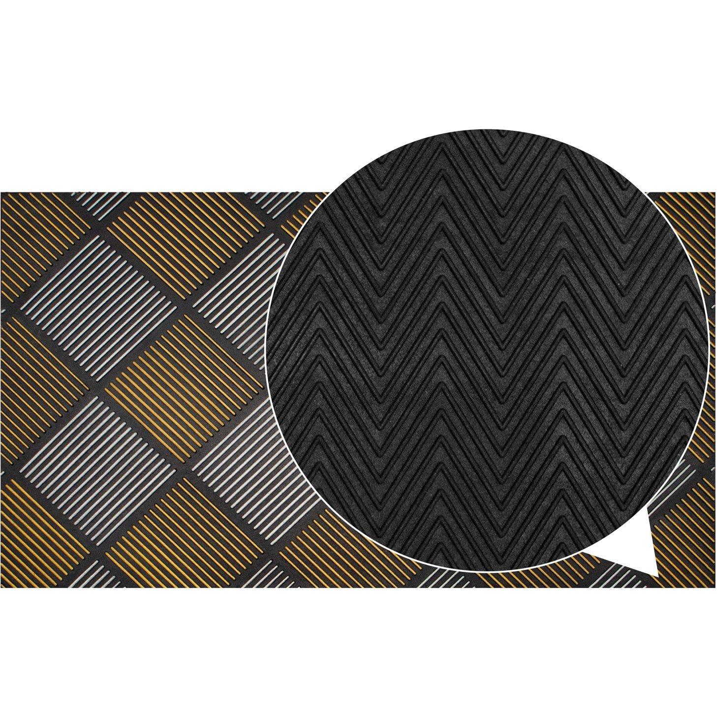 Gold - JVL - Platina Silver/Gold Rubber Reversible Doormat - 6