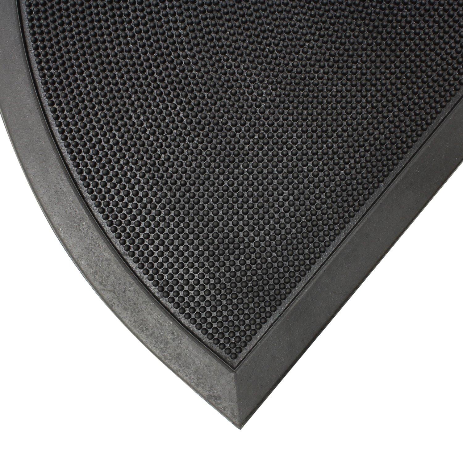 Black - JVL - Sesia Half Moon Rubber Scraper Doormat - 2