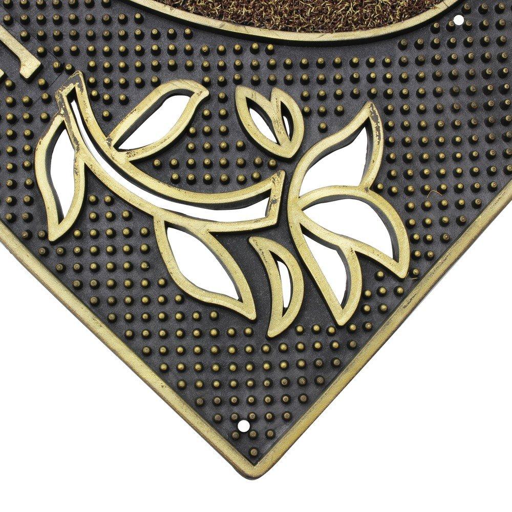 Gold - JVL - Metallic Gold Welcome PVC Scraper Doormat - 2
