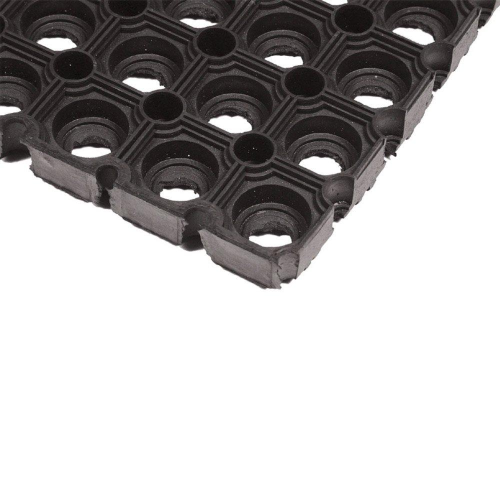 Black - JVL - Rondo Rubber Ring Doormat - 3