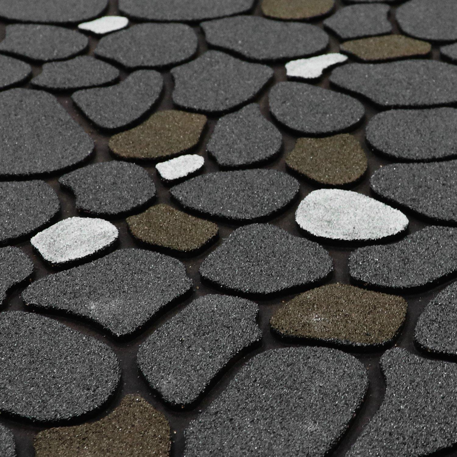 Grey - JVL - Canyon Rubber Scraper Doormat - 3