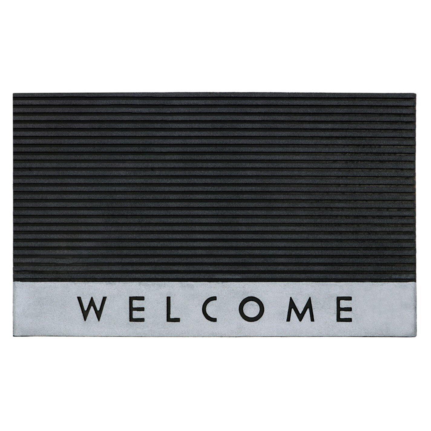 Grey - JVL - Quartz Welcome Rubber Doormat - 1