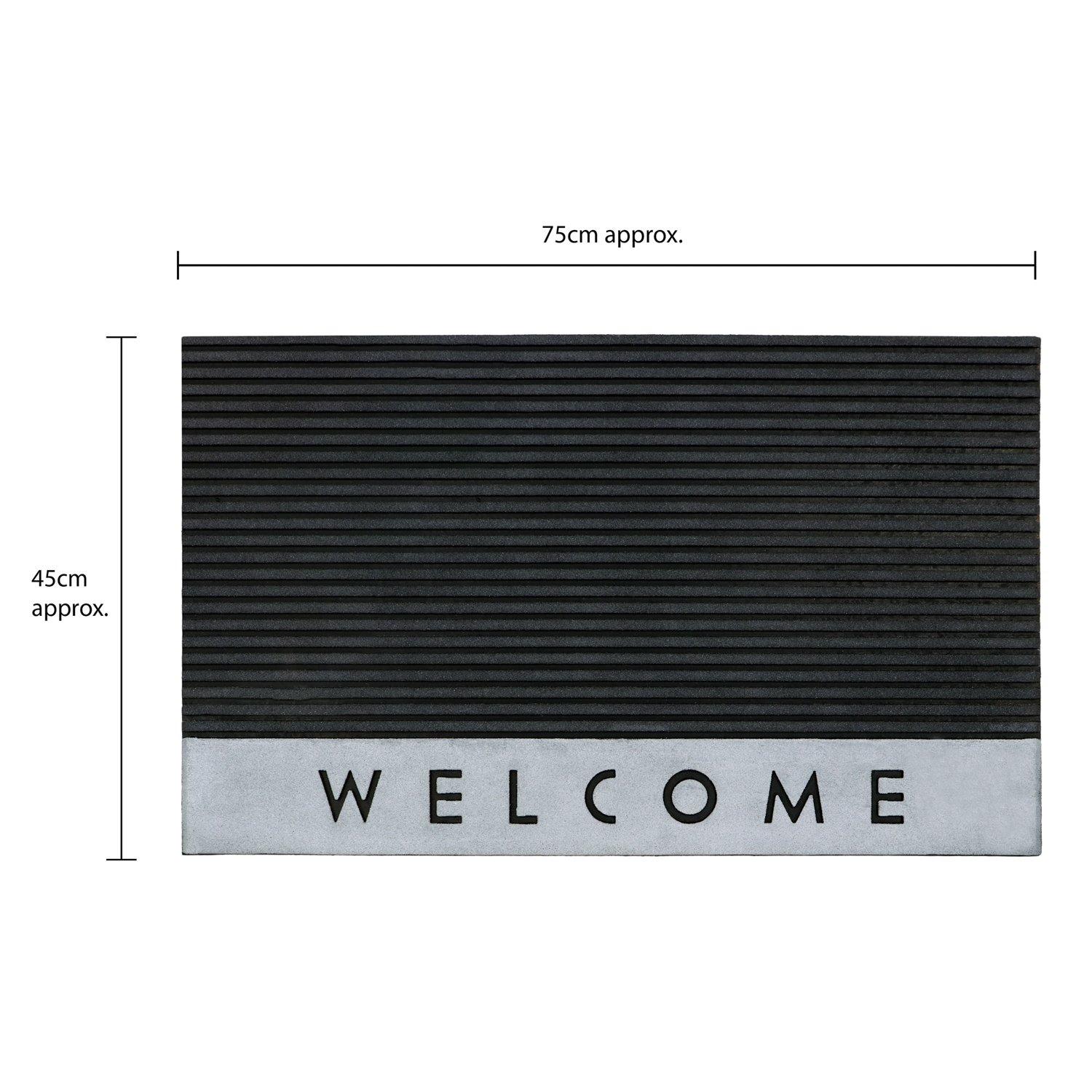 Grey - JVL - Quartz Welcome Rubber Doormat - 8