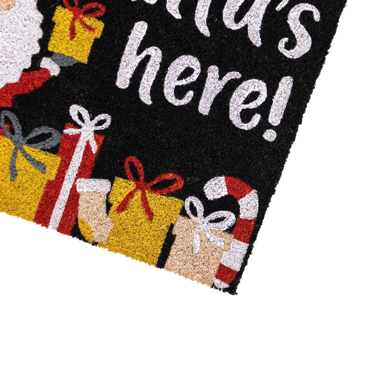 Multi - JVL - Santa Latex Backed Christmas Coir Doormat - 2