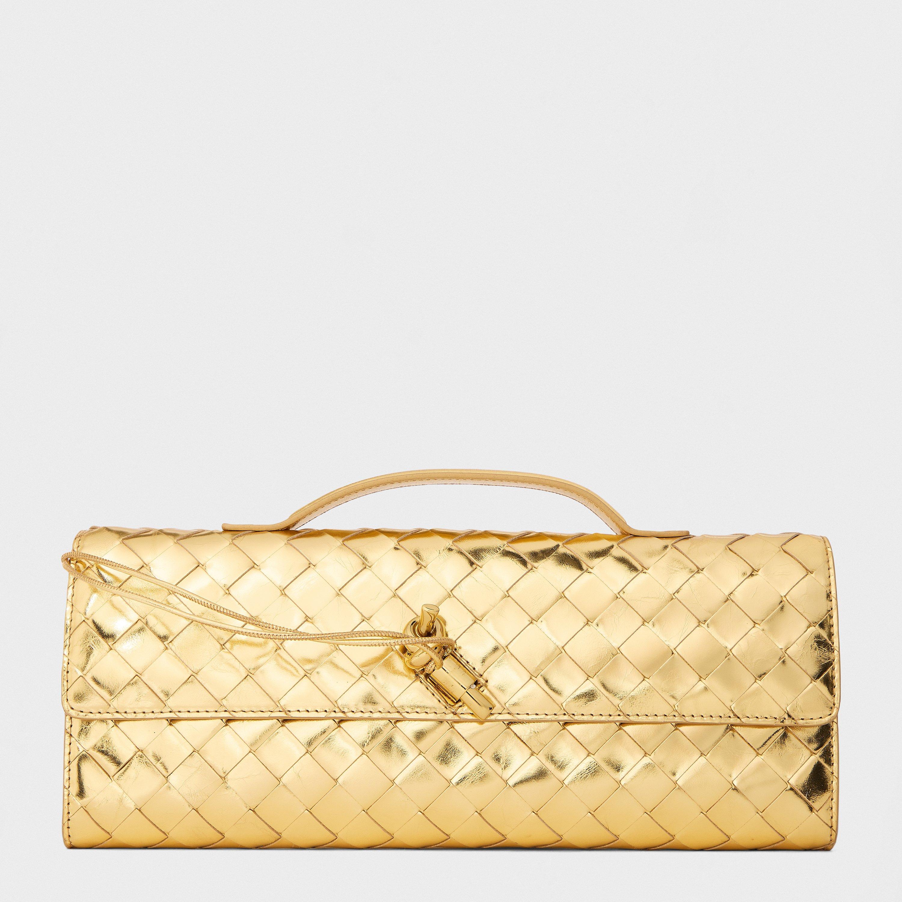 Gold/Brass - Bottega Veneta - Andiamo Clutch - 1