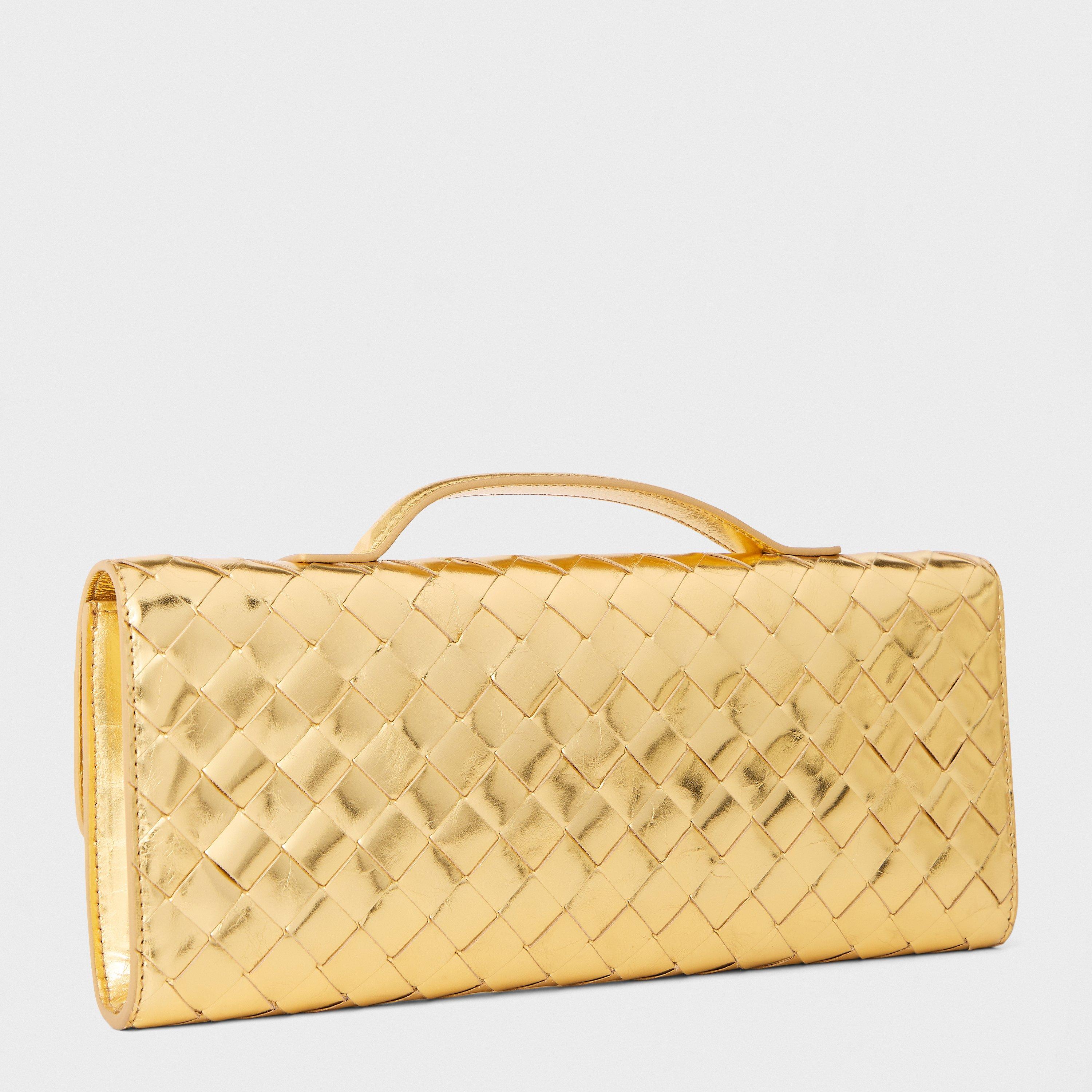 Gold/Brass - Bottega Veneta - Andiamo Clutch - 2