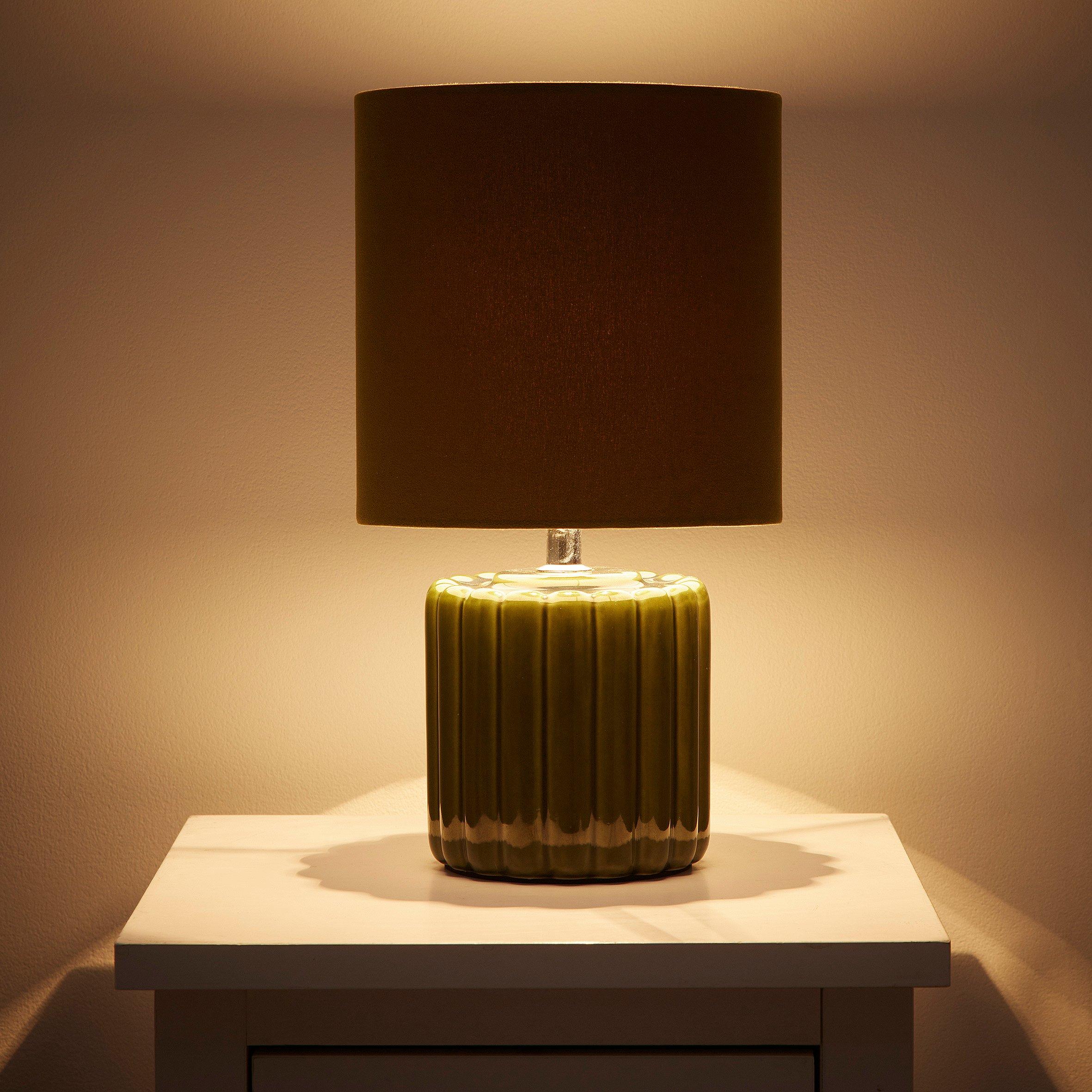 Green - K Living - Zoe Green Ceramic Table Lamp With Matching Velvet - 2