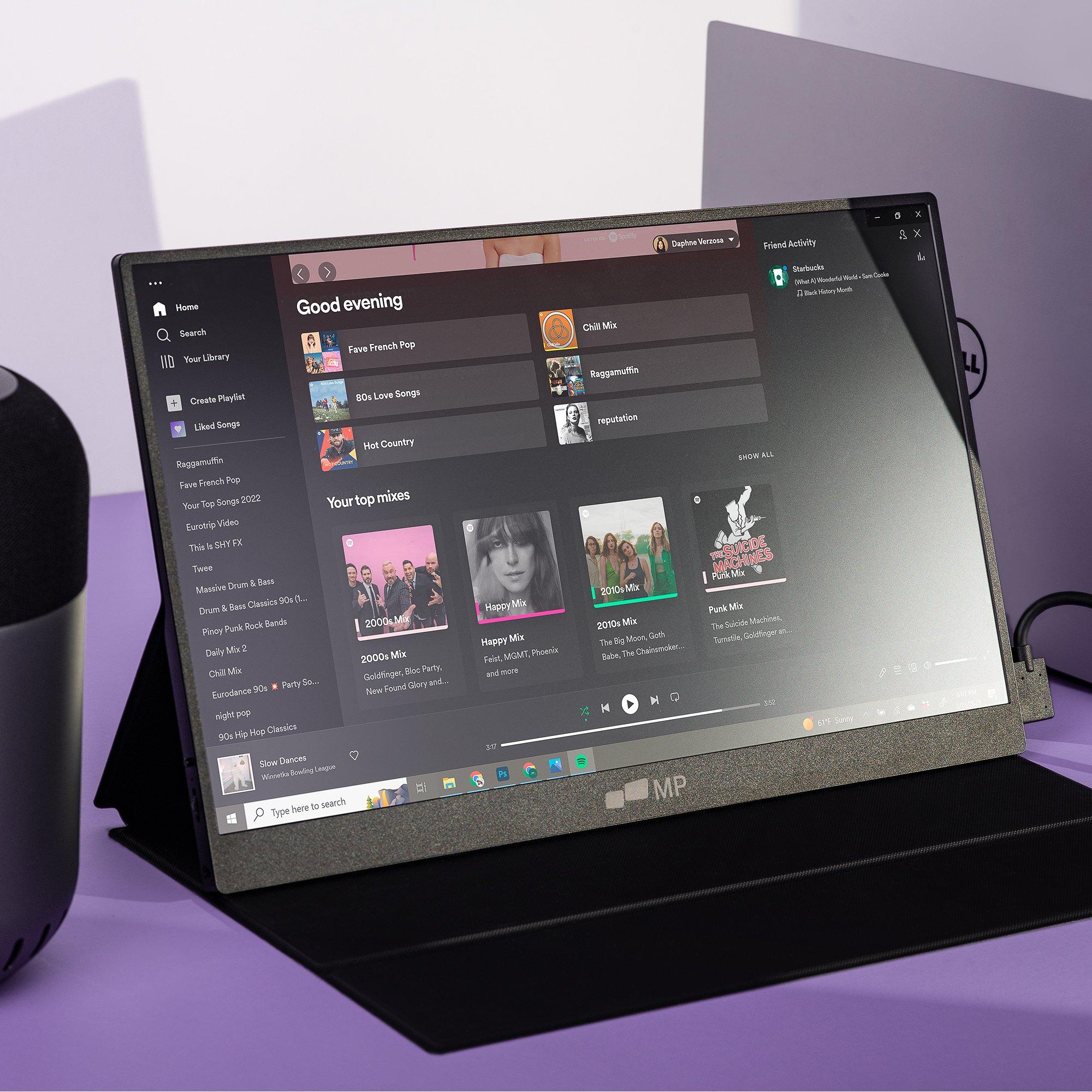 Black - MobilePixel - Mobile Pixels Fold 15.6 IPS Full HD 1080p Portable USB-C Monitor - 1