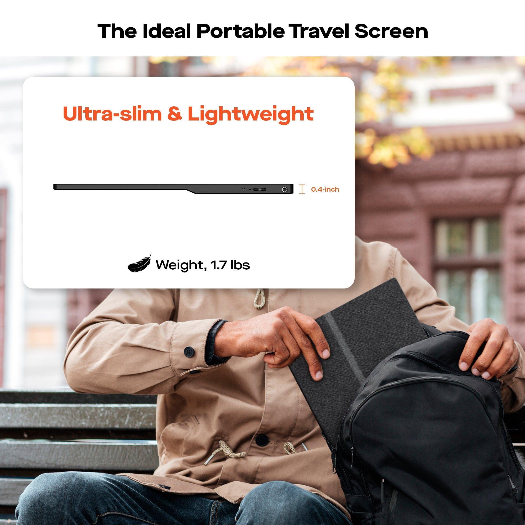 Black - MobilePixel - Mobile Pixels Fold 15.6 IPS Full HD 1080p Portable USB-C Monitor - 8