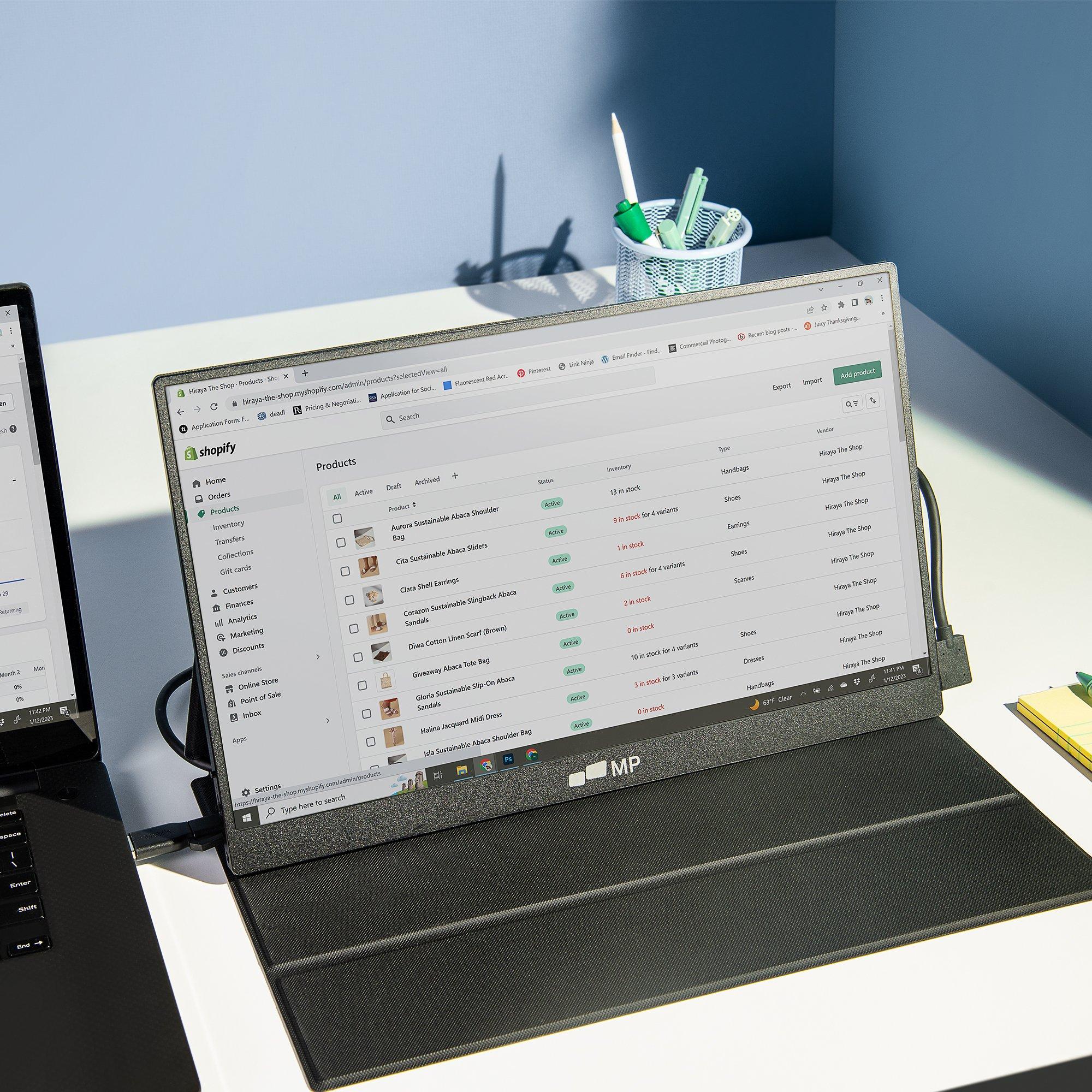 Black - MobilePixel - Mobile Pixels Fold 15.6 IPS Full HD 1080p Portable USB-C Monitor - 9