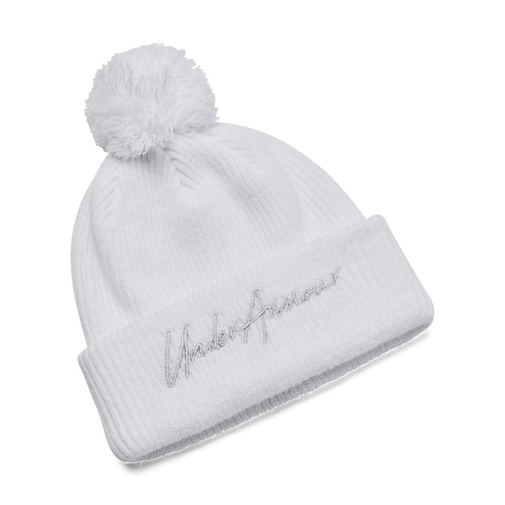 White - Under Armour - Halftime Pom Beanie