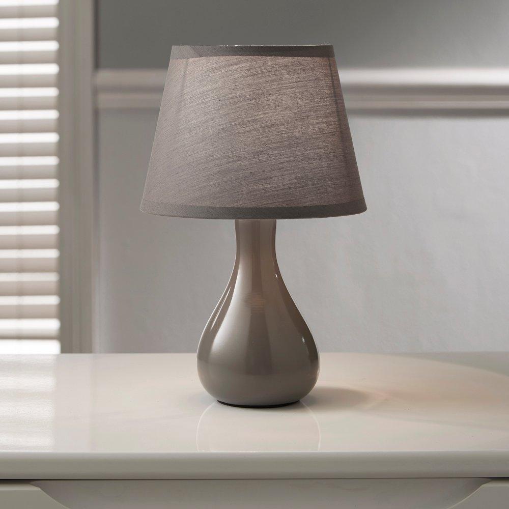 Grey - K Living - Calvin Small Ceramic Grey Table Lamp & Shade - 2