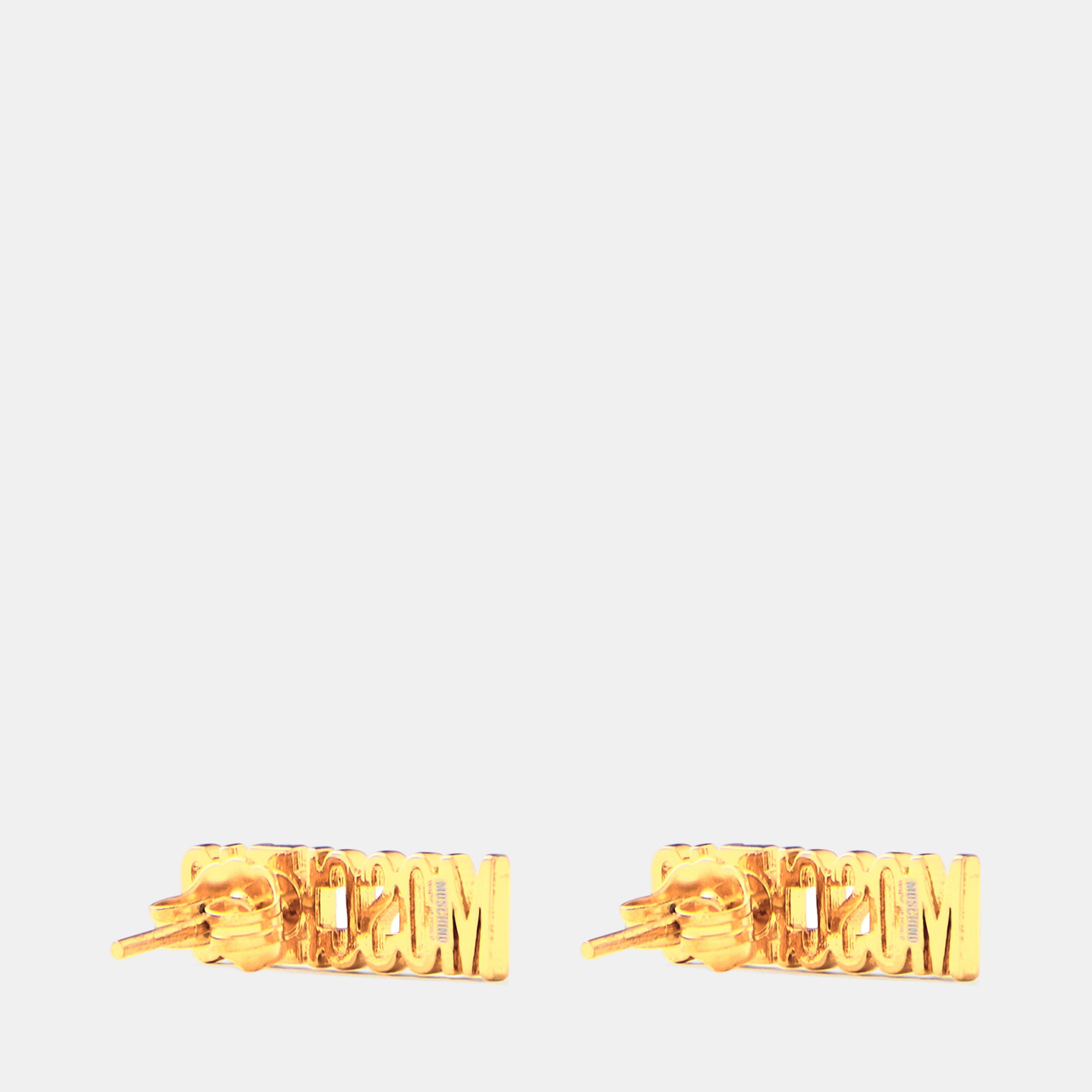 Gold A0606 - Moschino - Lettering Earrings - 2