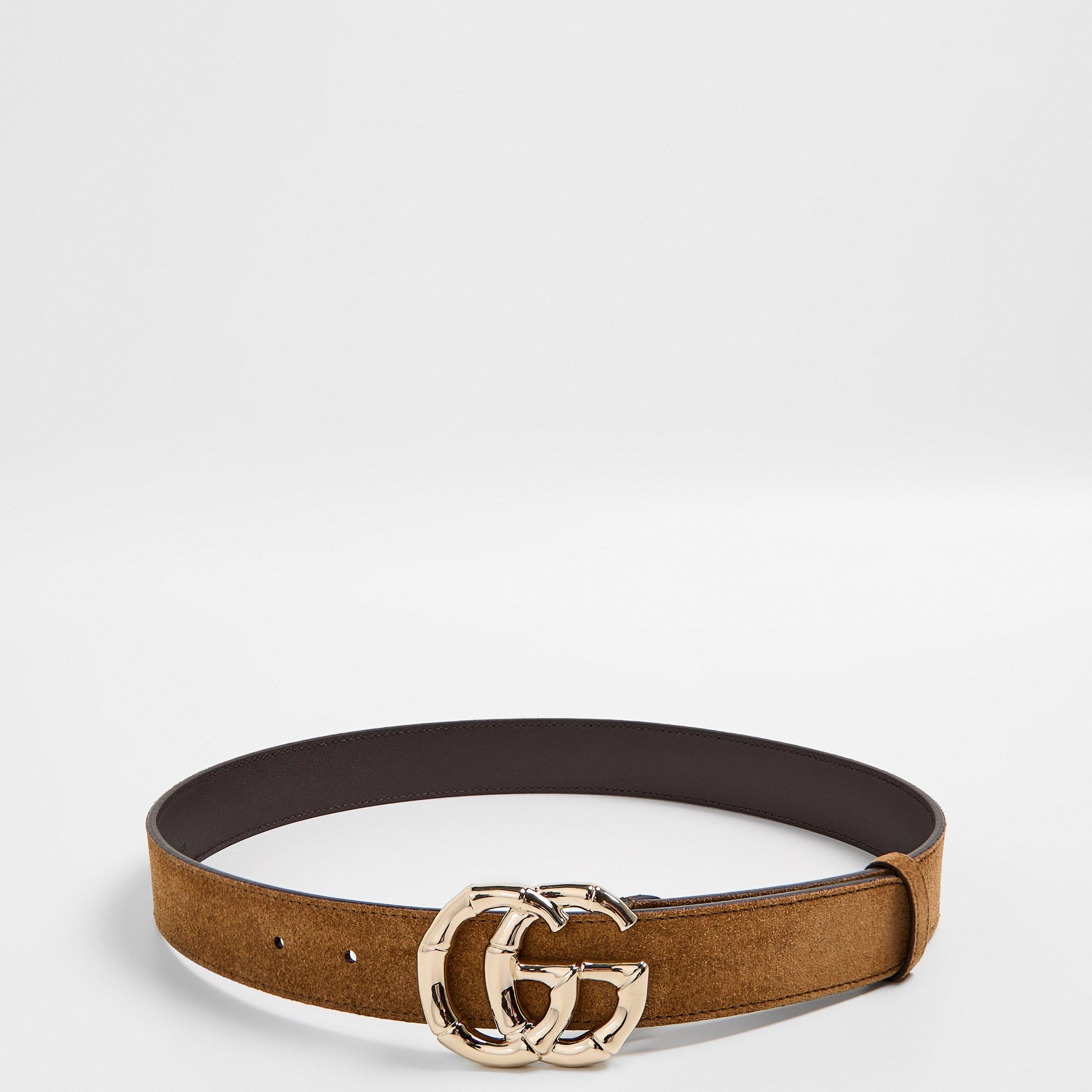 Pepper Brown - Gucci - Women's Bamboo Leather Belt - 1