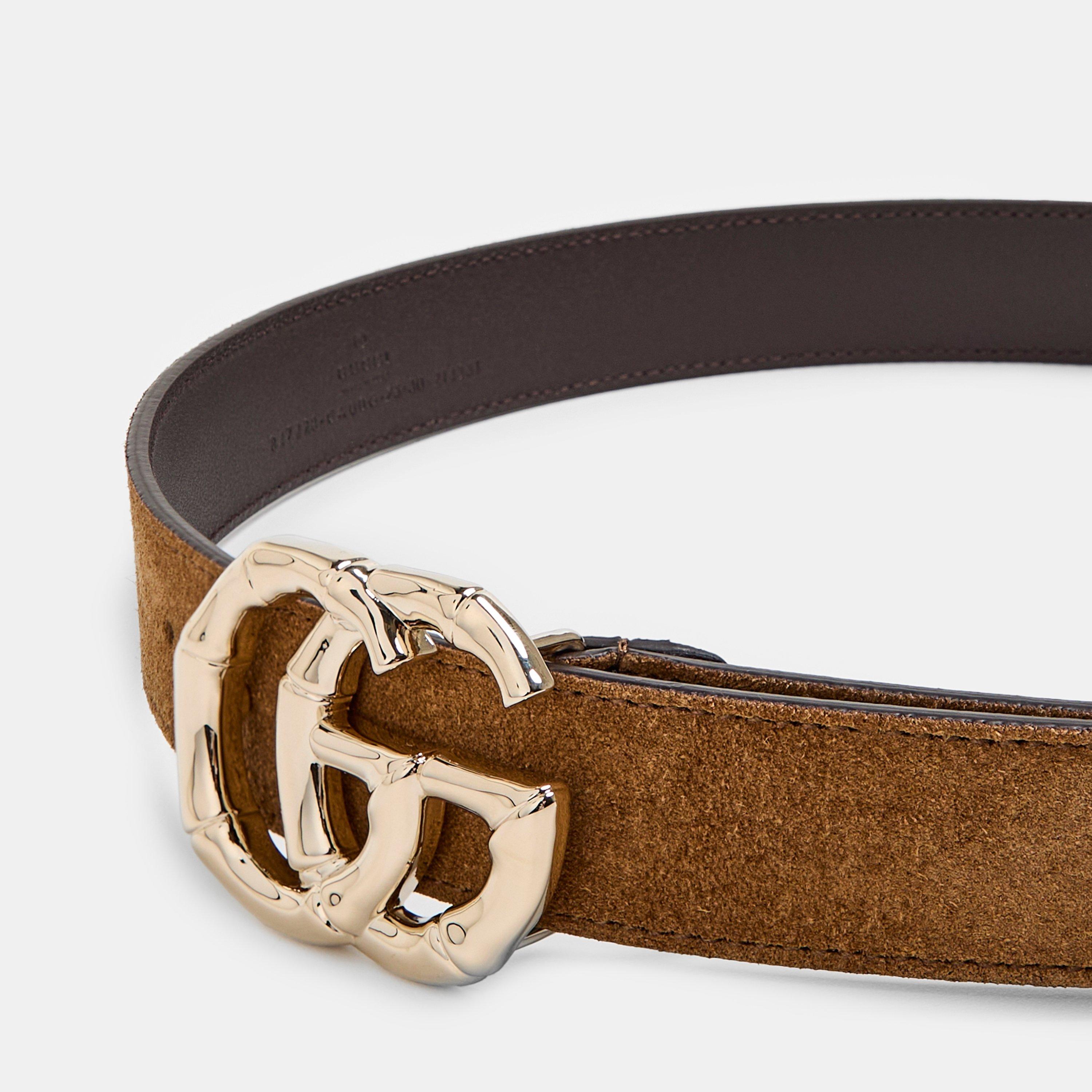 Pepper Brown - Gucci - Women's Bamboo Leather Belt - 4