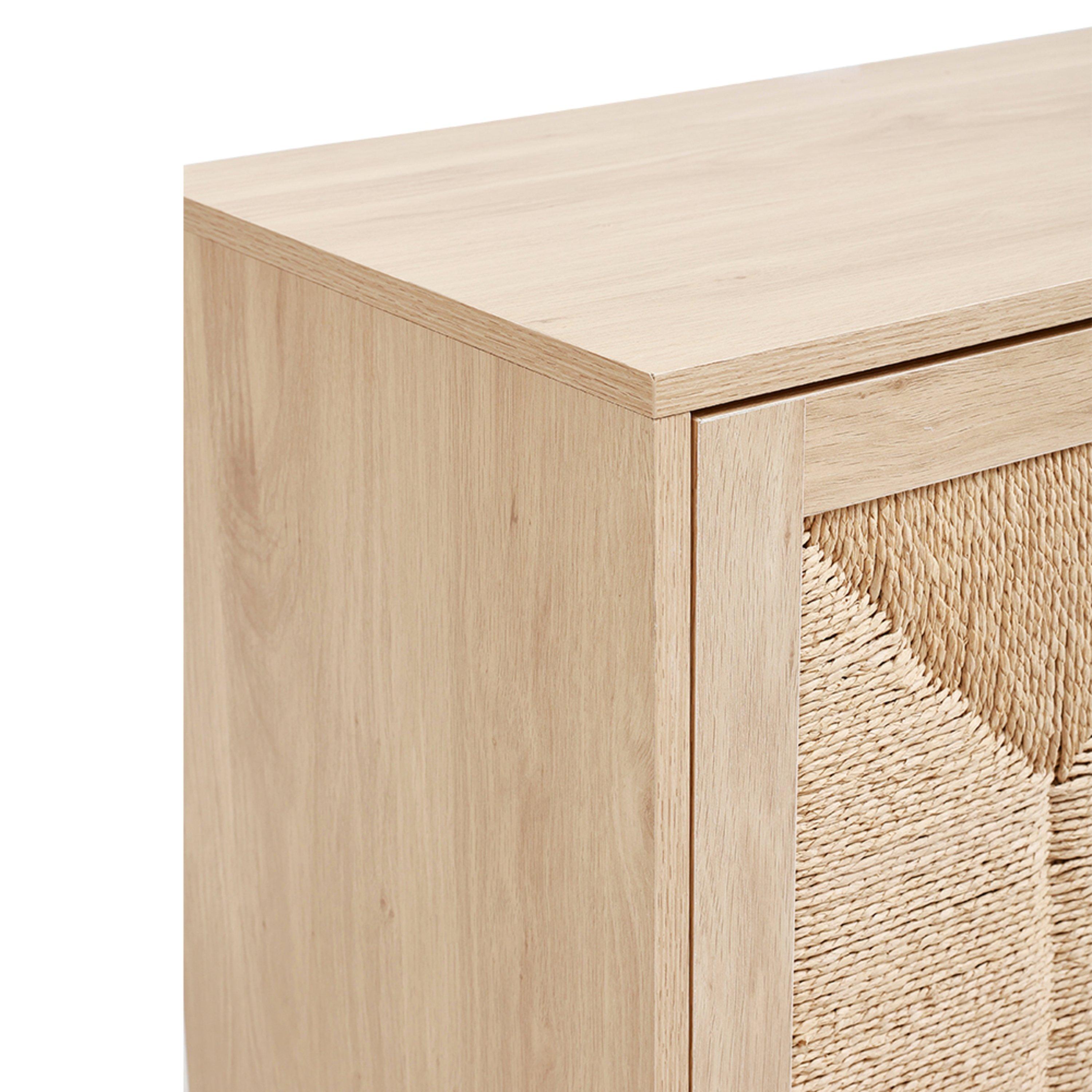 Brown - Kabinet UK - Wooden Sideboard with Double Woven Doors - 9