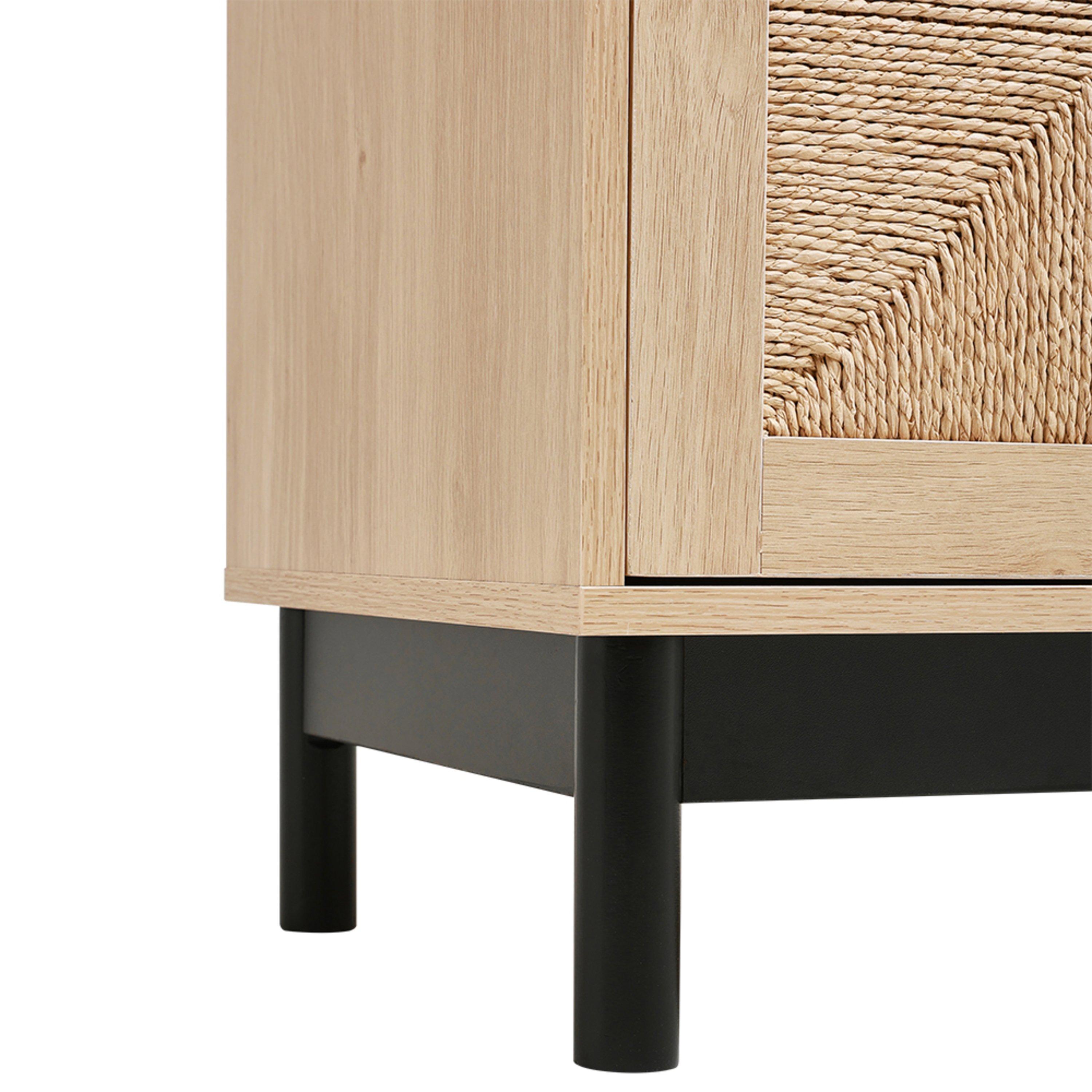 Brown - Kabinet UK - Wooden Sideboard with Double Woven Doors - 10