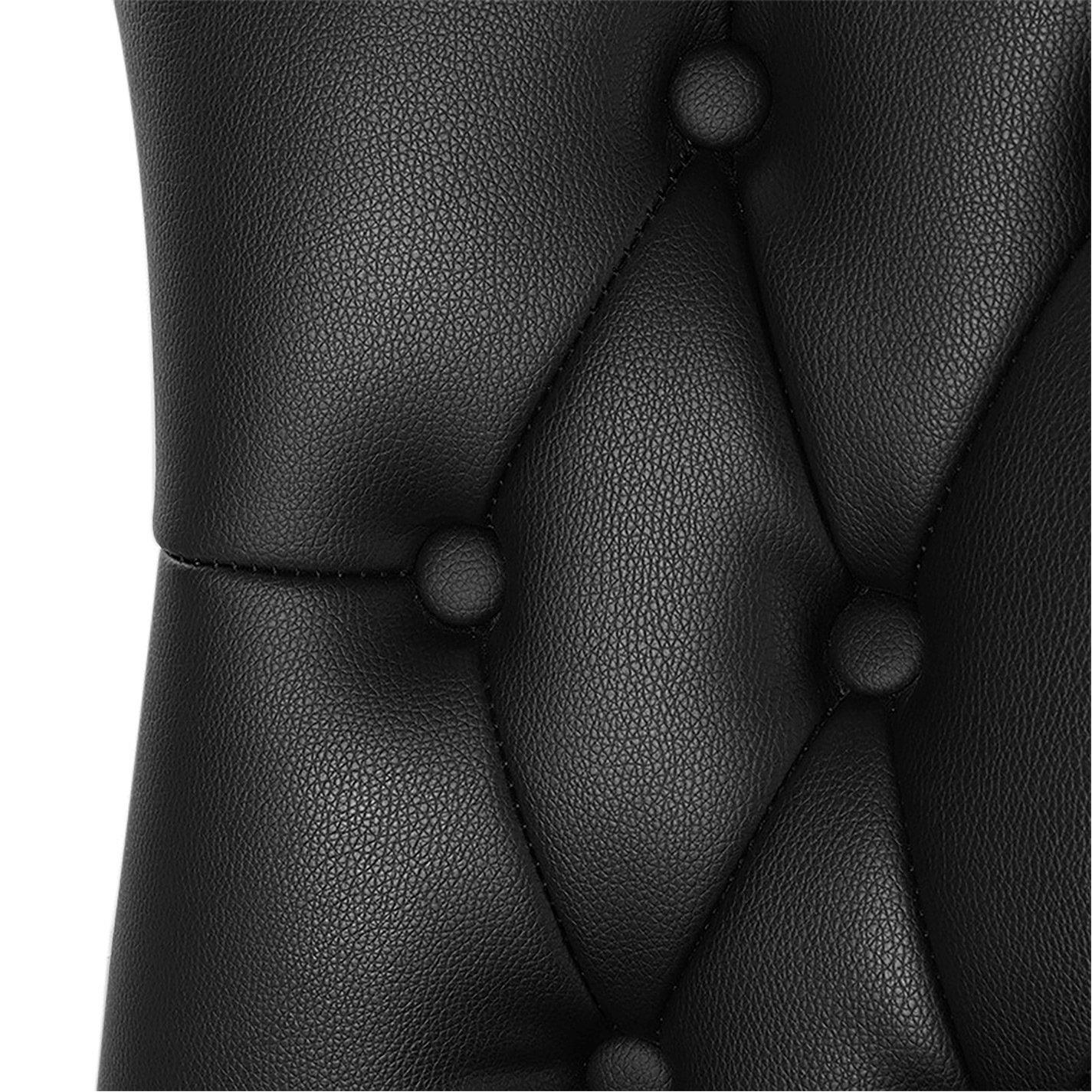 Black - Kabinet UK - Set of 2 High Backrest Leather Dining Chairs - 5