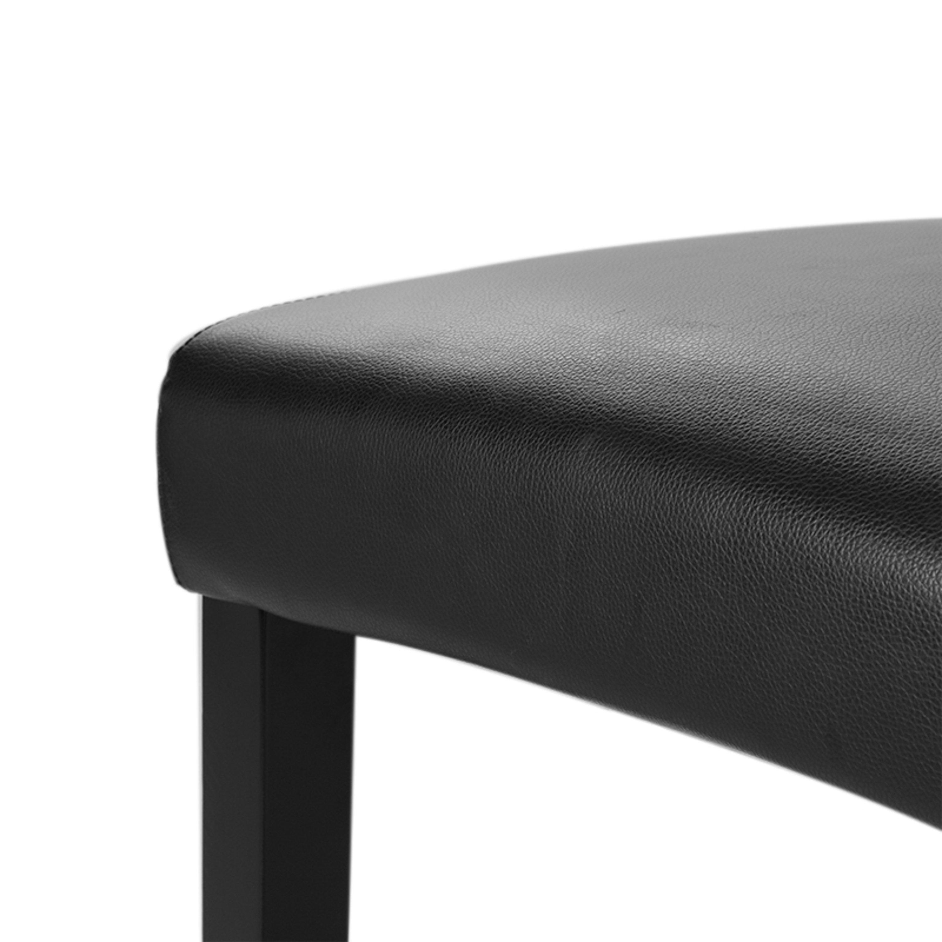 Black - Kabinet UK - Set of 2 High Backrest Leather Dining Chairs - 7