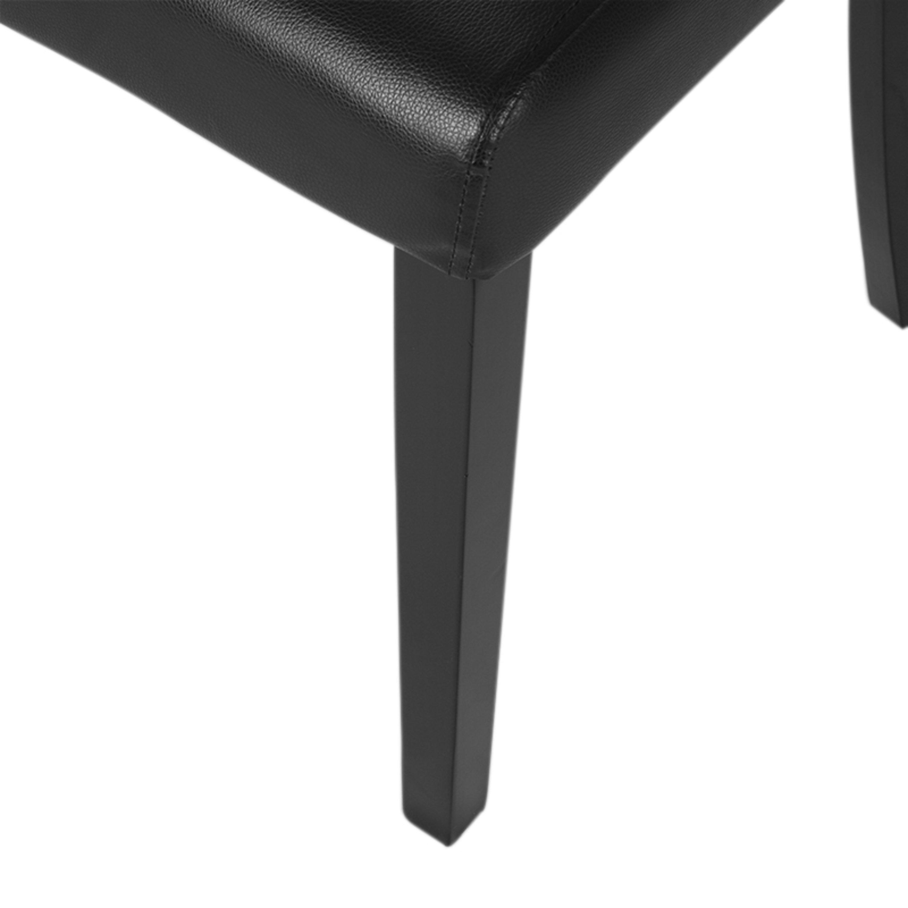 Black - Kabinet UK - Set of 2 High Backrest Leather Dining Chairs - 9